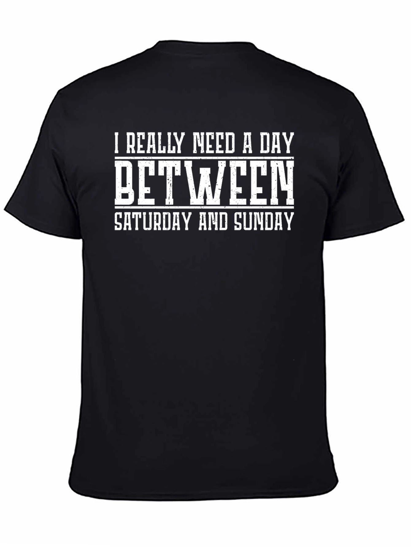 Black Funny "Day Between" Graphic T-Shirt view 4