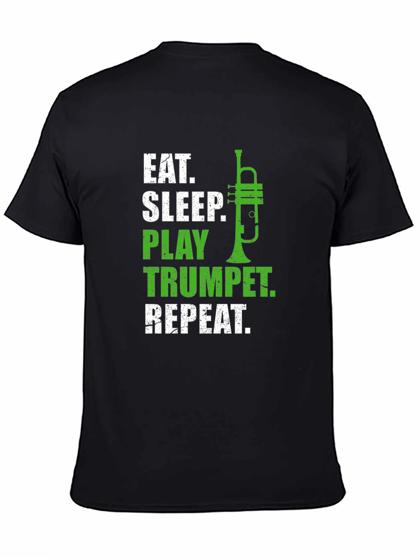 Black Eat Sleep Play Trumpet Repeat Black T-Shirt view 4