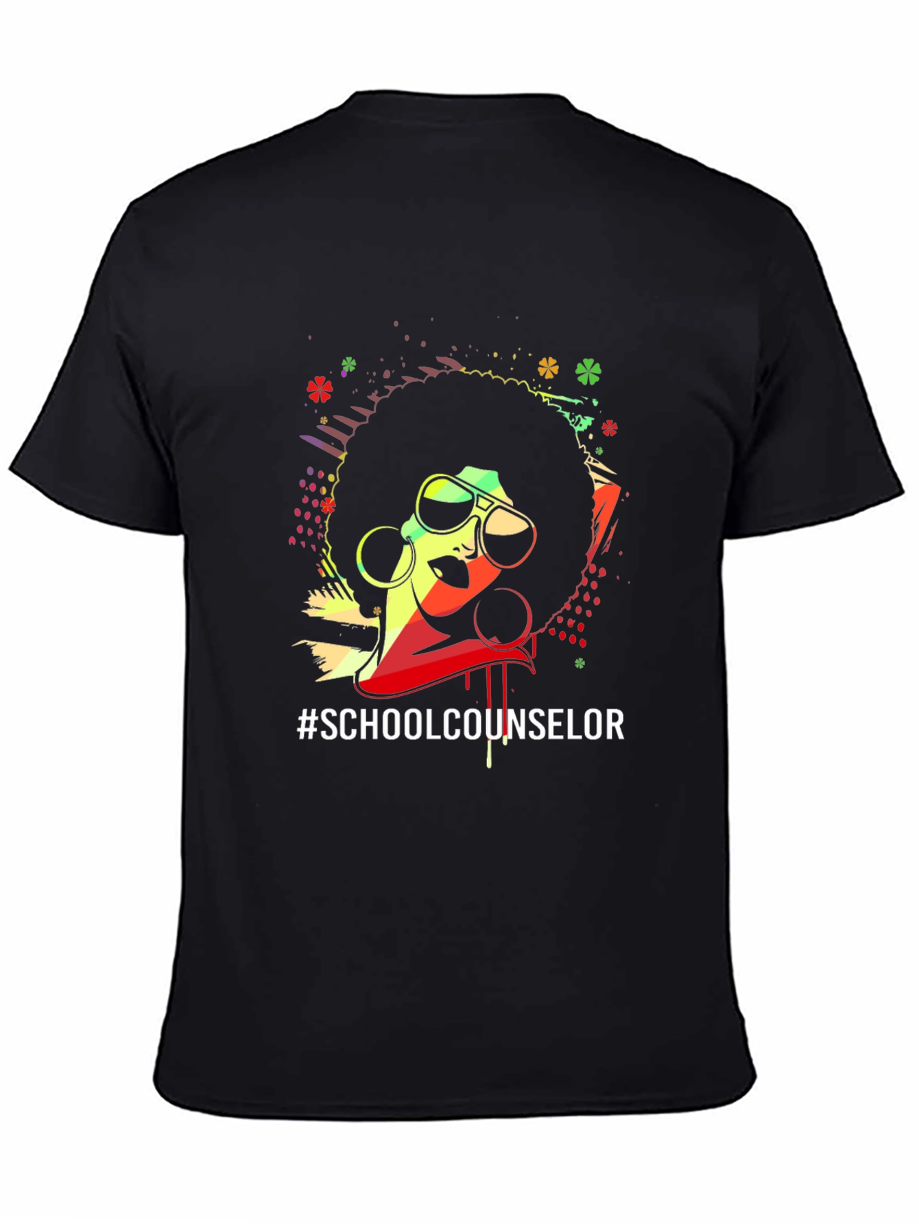 Black Afro School Counselor Graphic Tee view 4