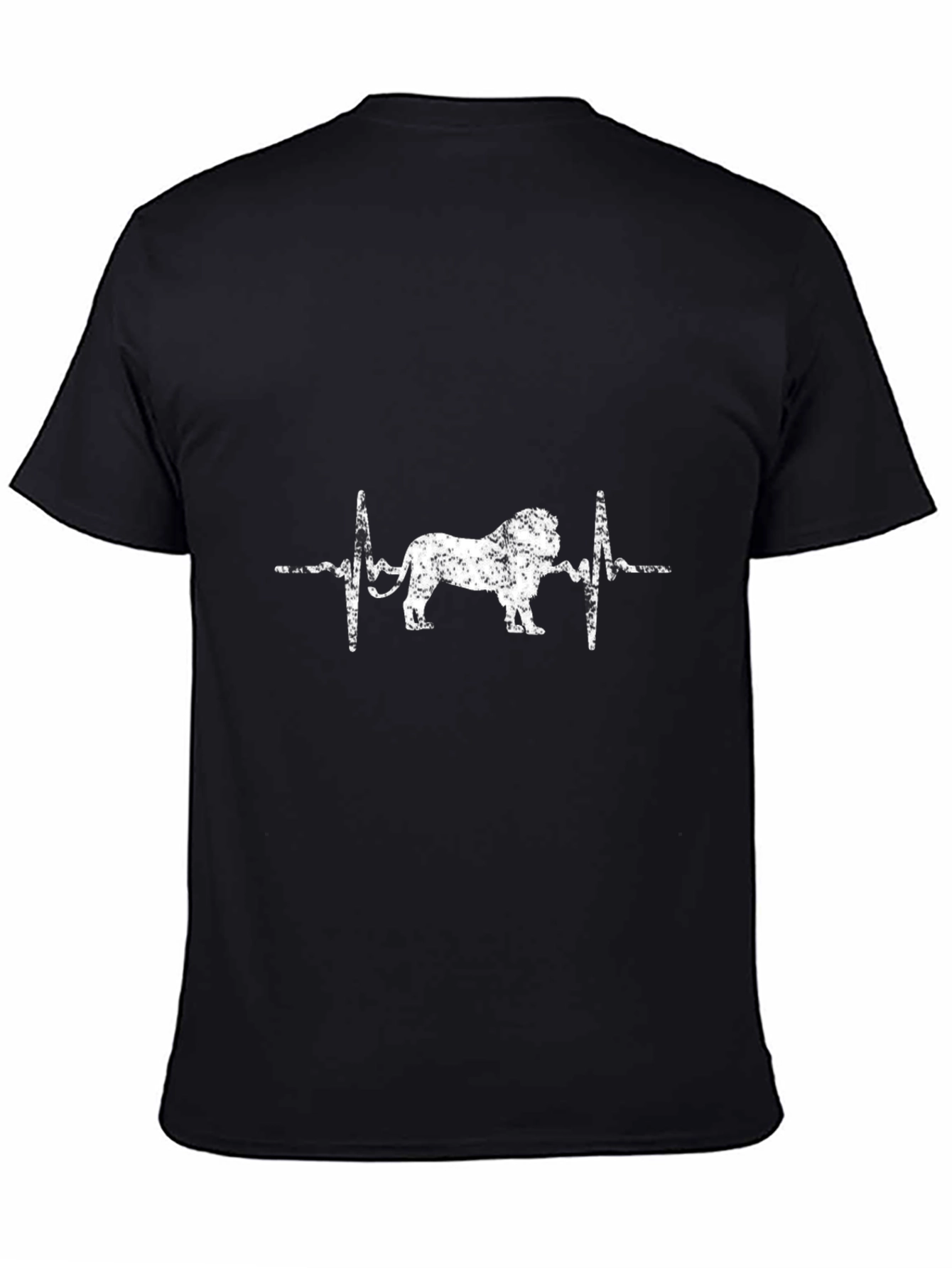 Black Lion Heartbeat T-Shirt - Trendy Graphic Tee view 4