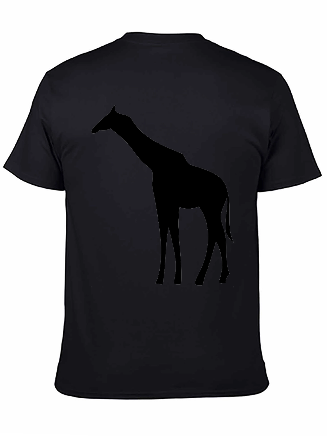Black Giraffe Silhouette T-Shirt - Black Graphic Tee view 4