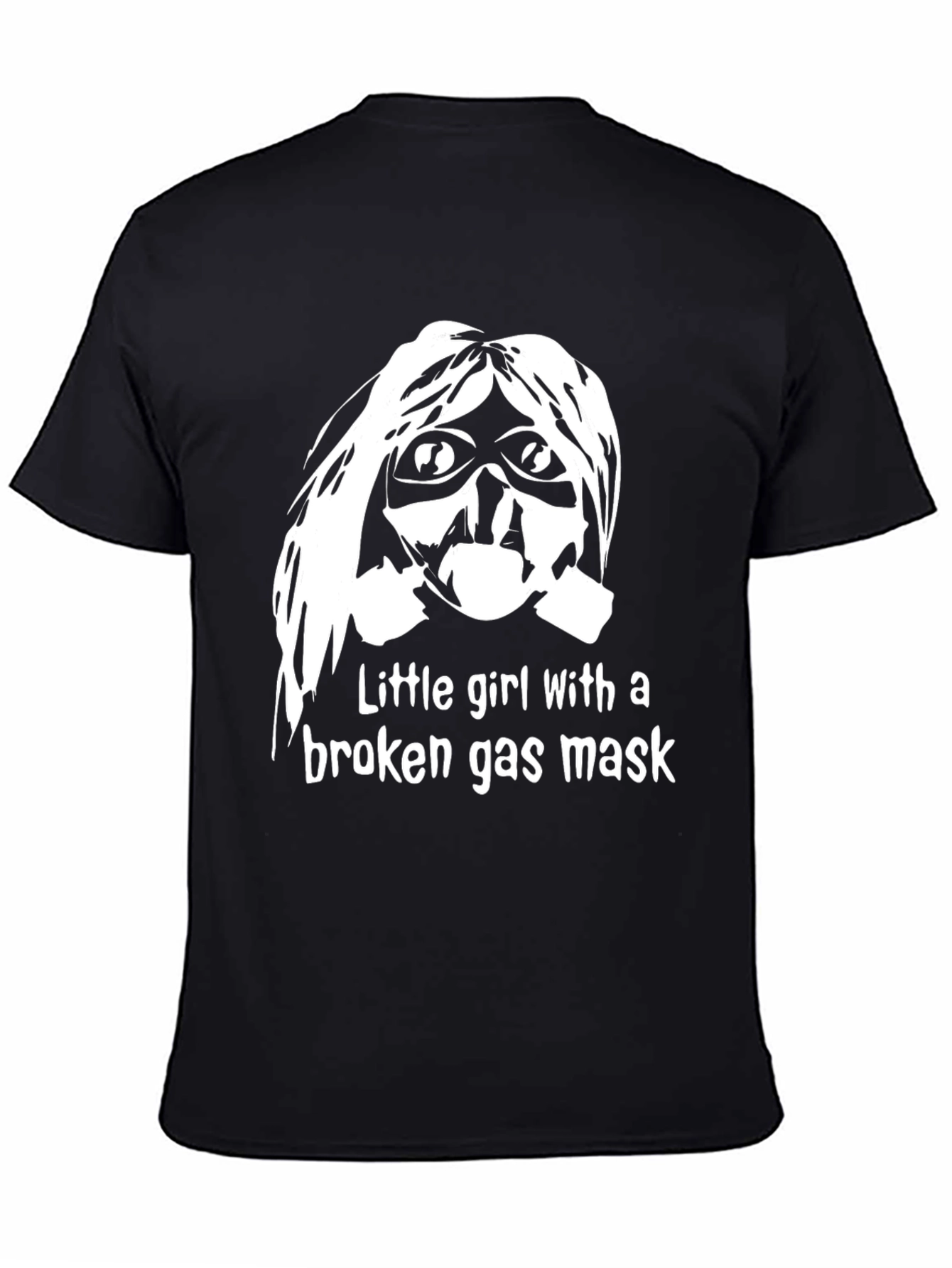 Black Broken Gas Mask T-Shirt - Unique Graphic Tee view 4
