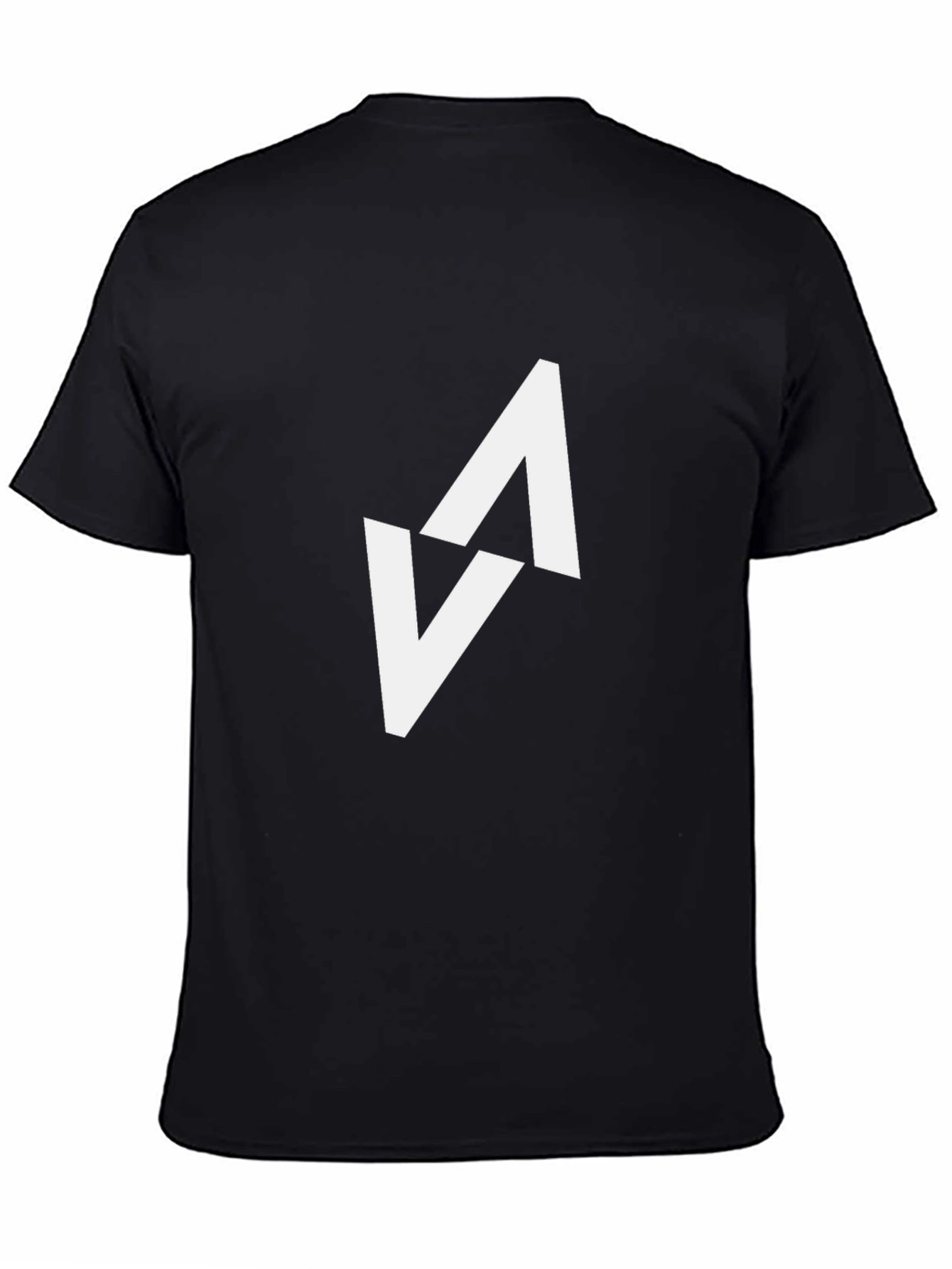 Modern Black T-Shirt with Abstract White Arrow Design - 4