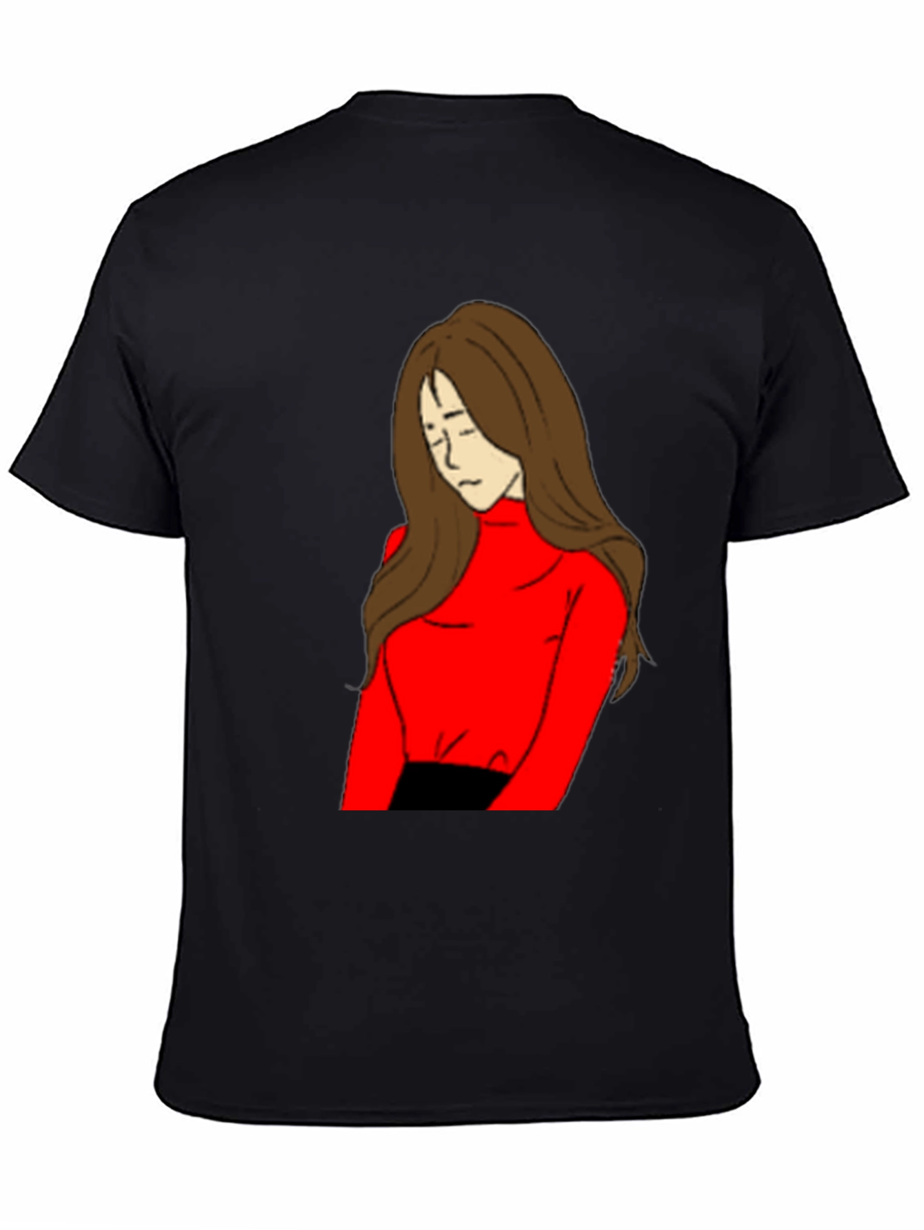 Black Artistic Girl Graphic T-Shirt view 4