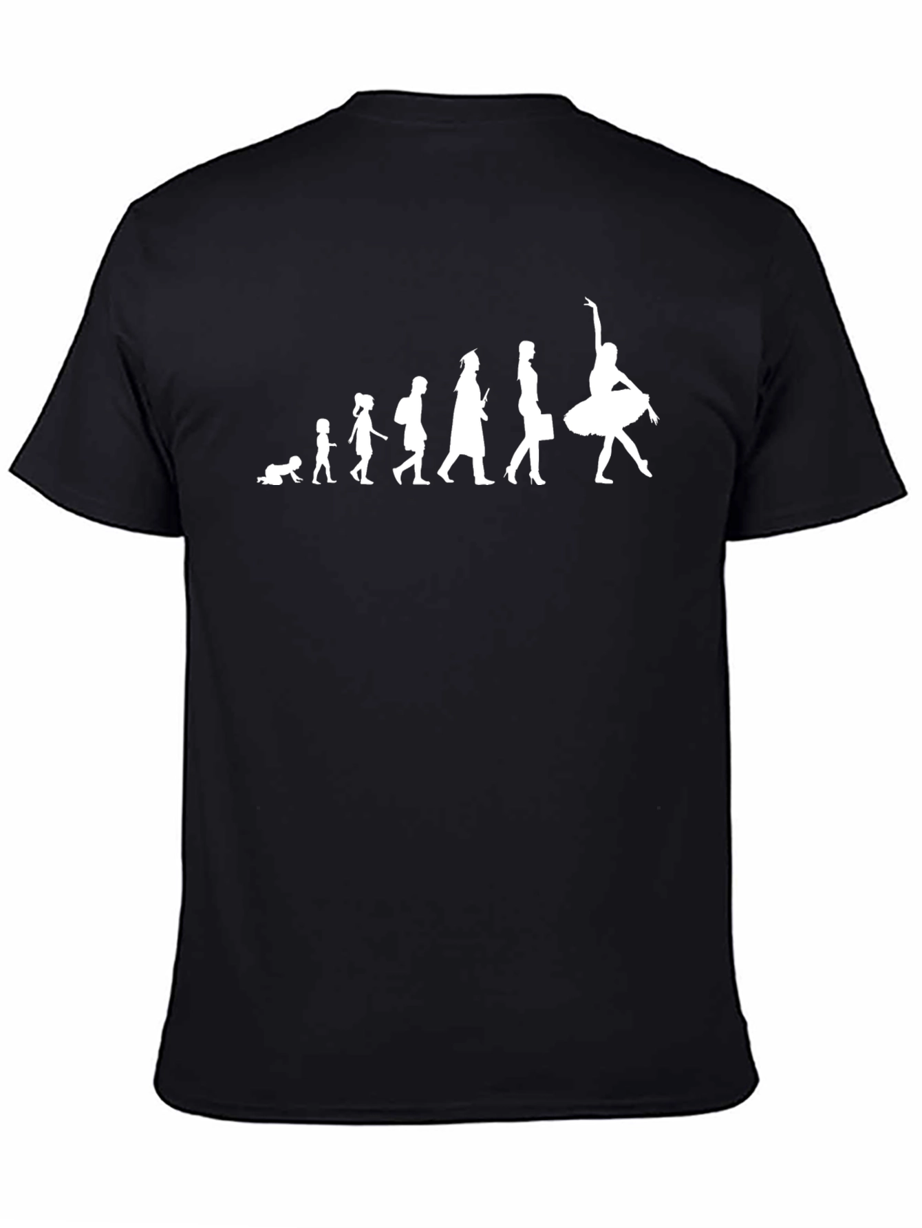 Black Evolution of a Ballerina Black T-Shirt view 4