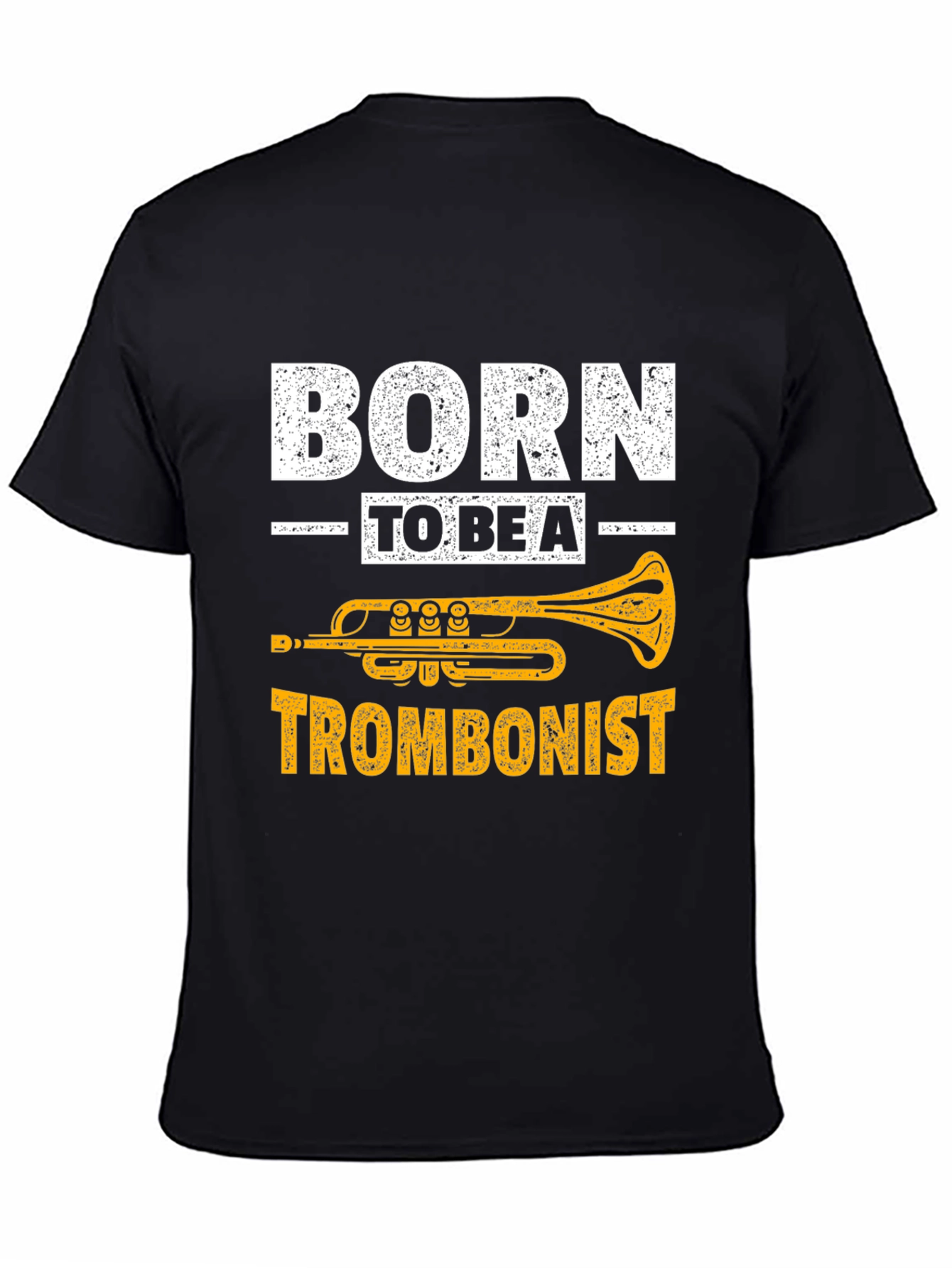 Black Born to Be a Trombonist Graphic T-Shirt view 4