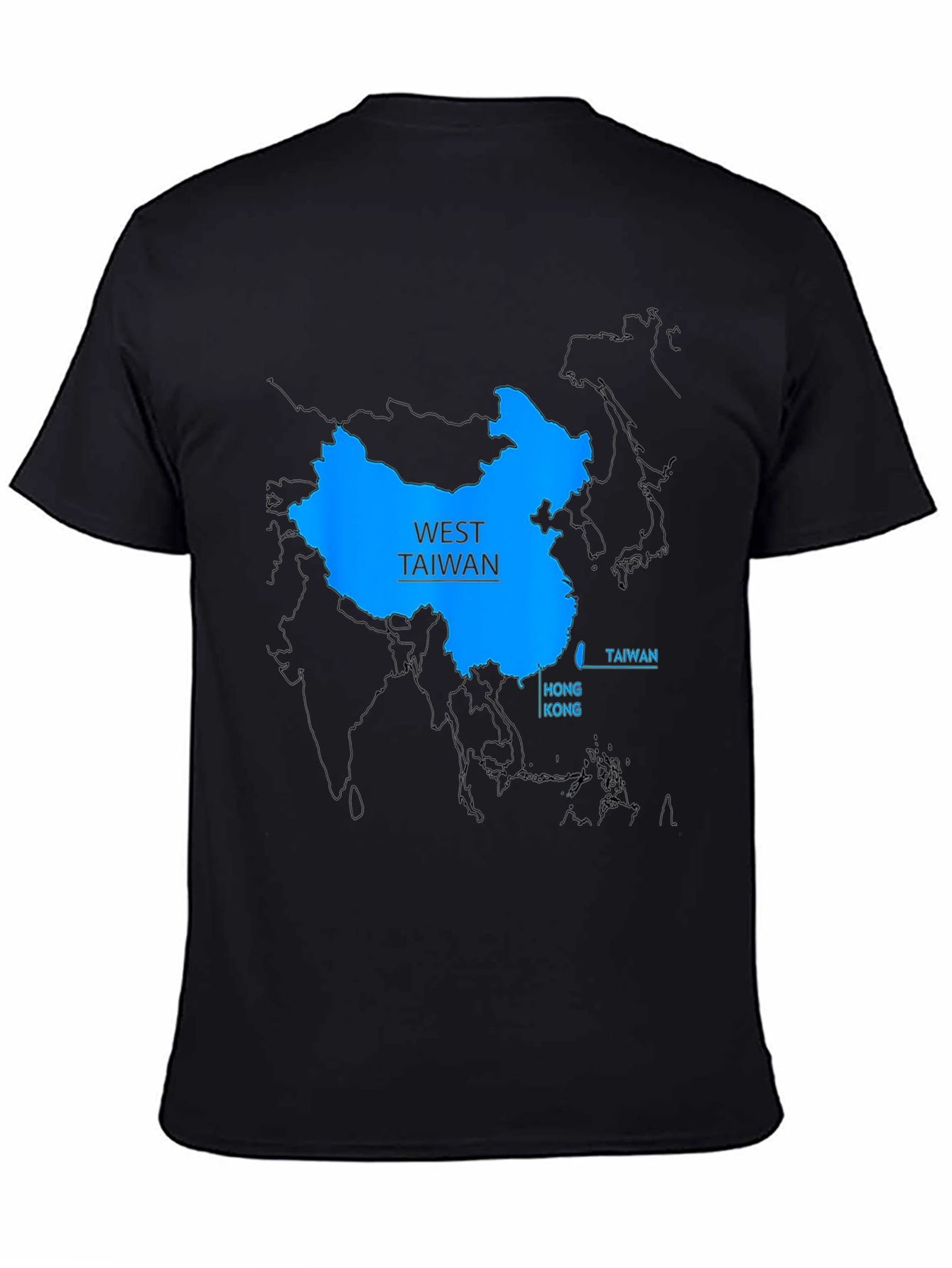 Black West Taiwan Map T-Shirt - Political Statement Tee view 4