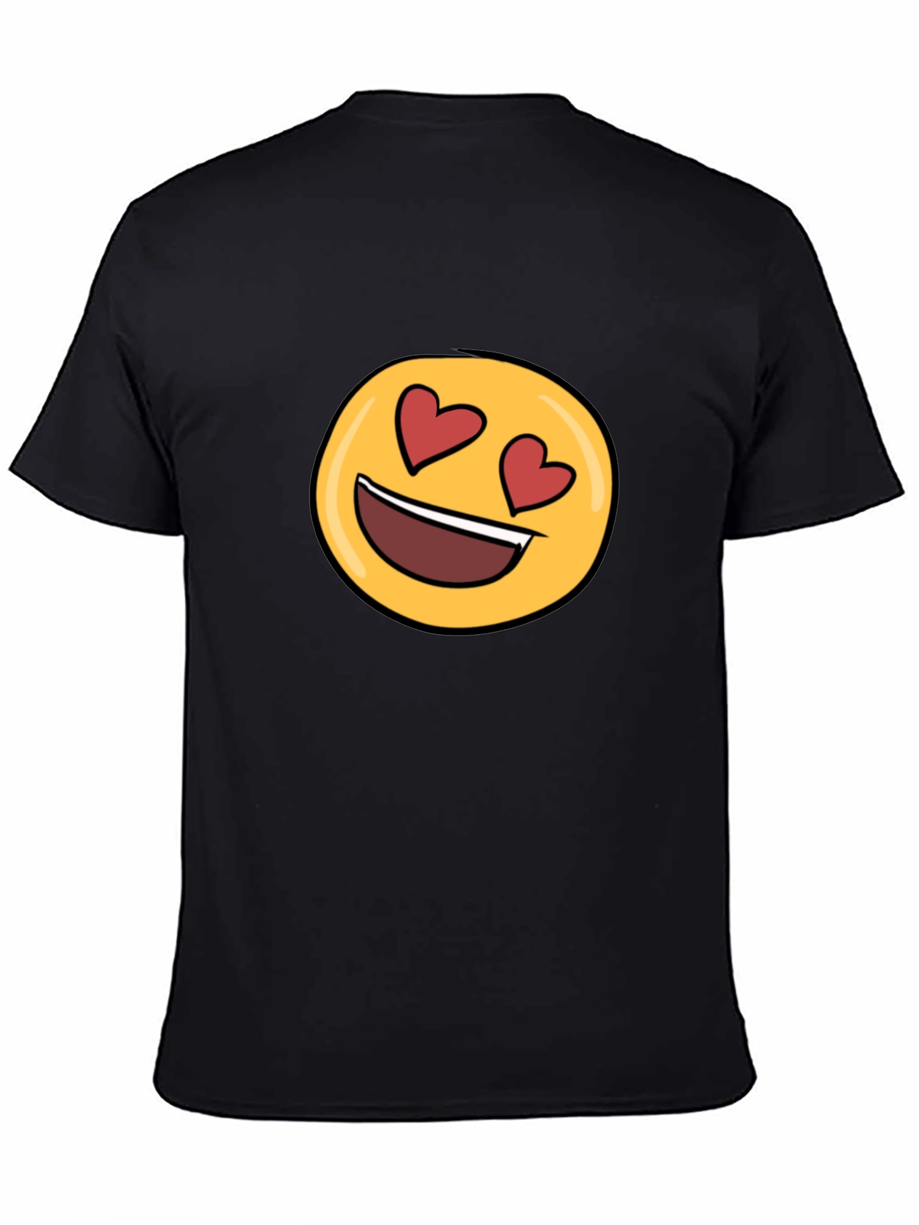 Black Emoji Heart Eyes Black T-Shirt - Express Your Love! view 4