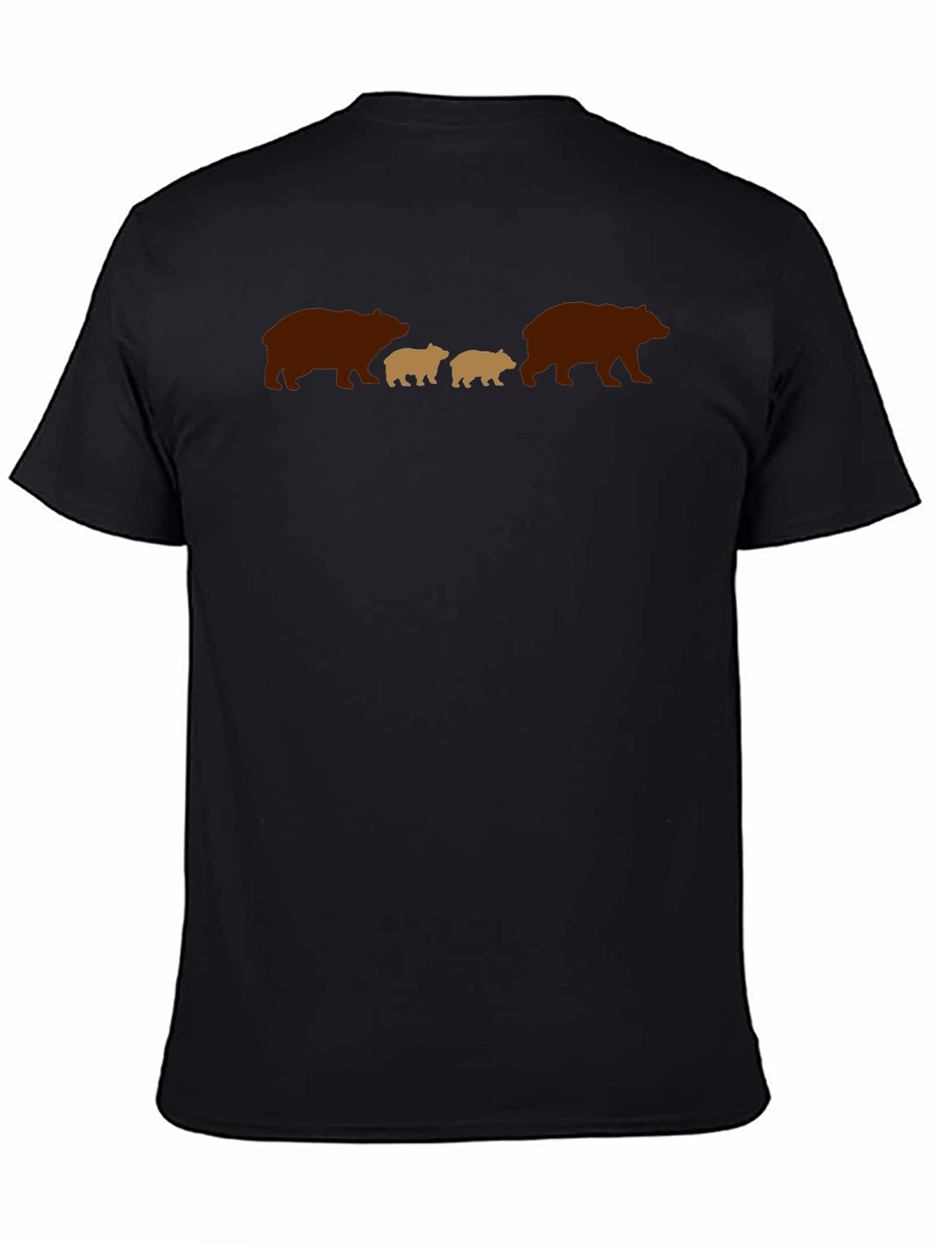 Black Bear Family Graphic Tee - Black Casual Shirt view 4