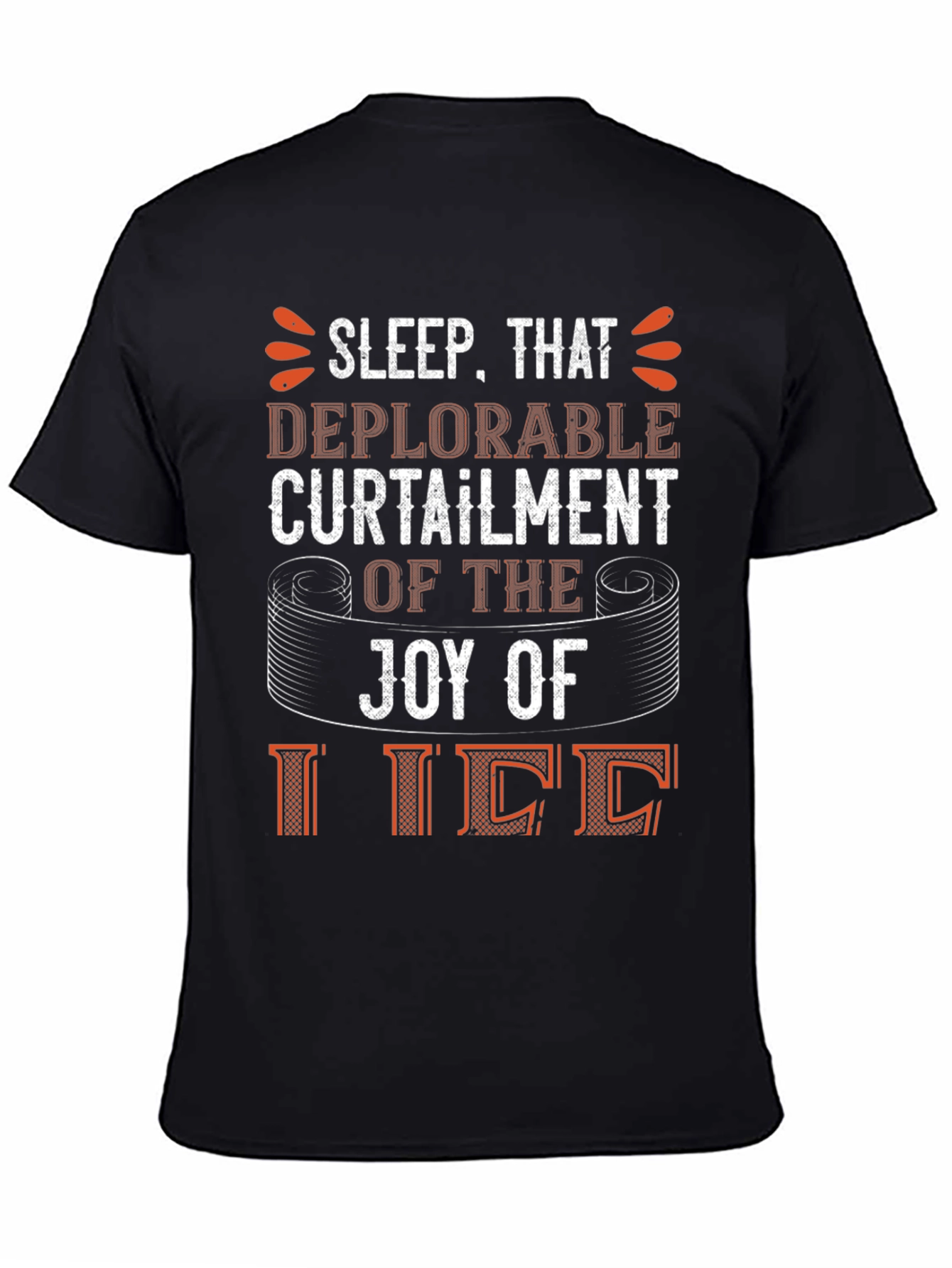 Black Sleep Deprivation Humor T-Shirt view 4