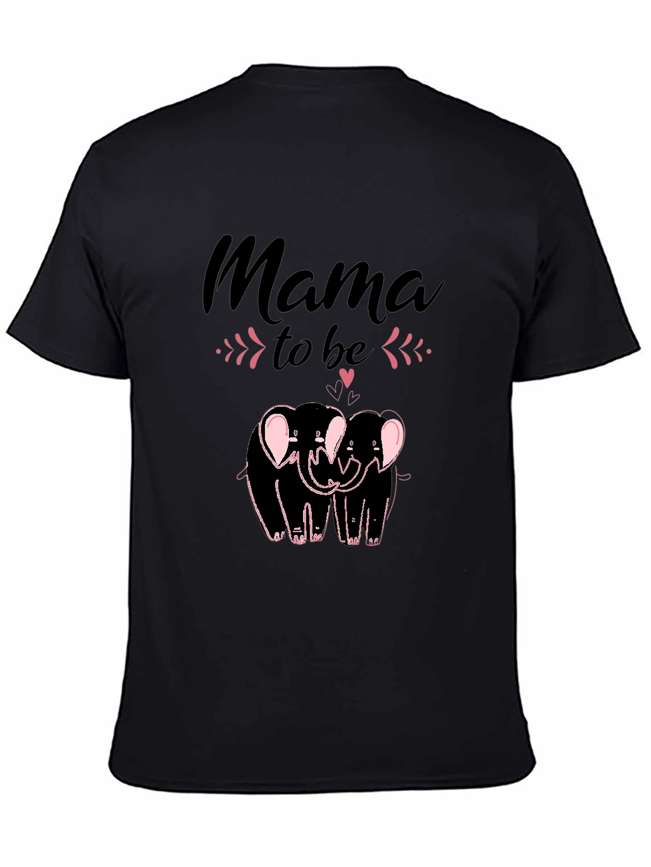 Mama To Be Elephant Graphic Tee - Black - 4
