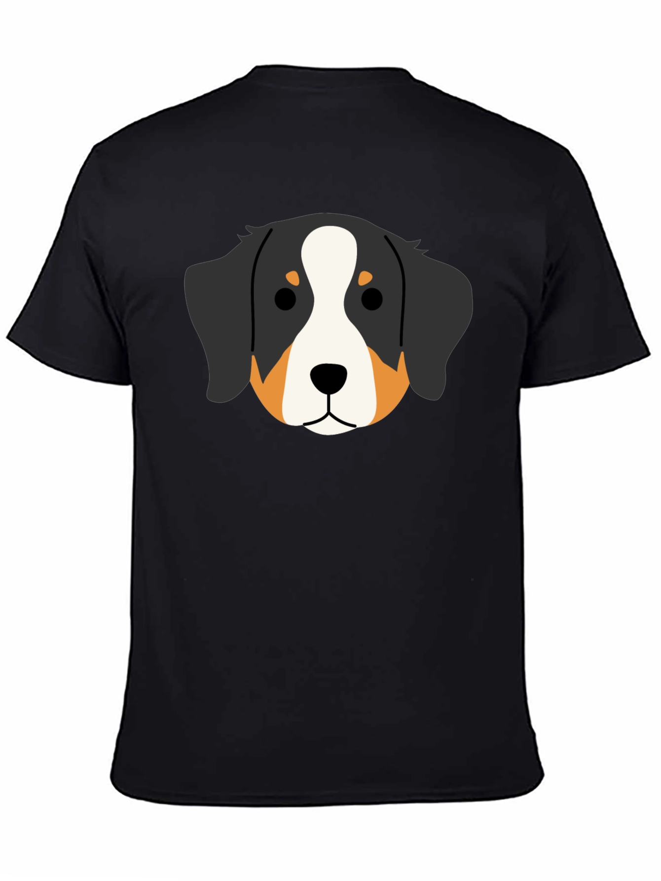 Black Bernese Mountain Dog Head Graphic Tee - Black view 4