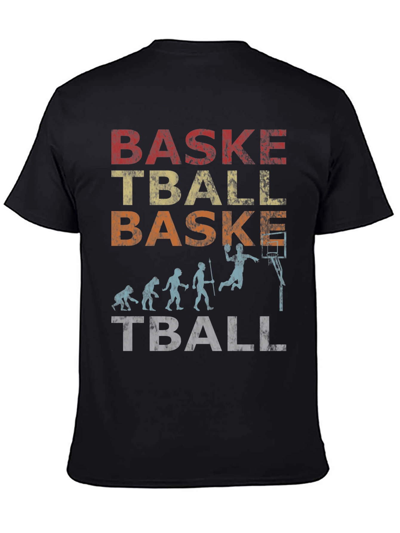 Black Evolution of Basketball Graphic T-Shirt view 4