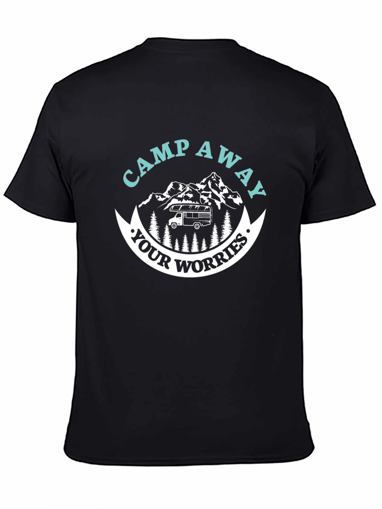 Black Camp Away Your Worries Graphic Tee view 4