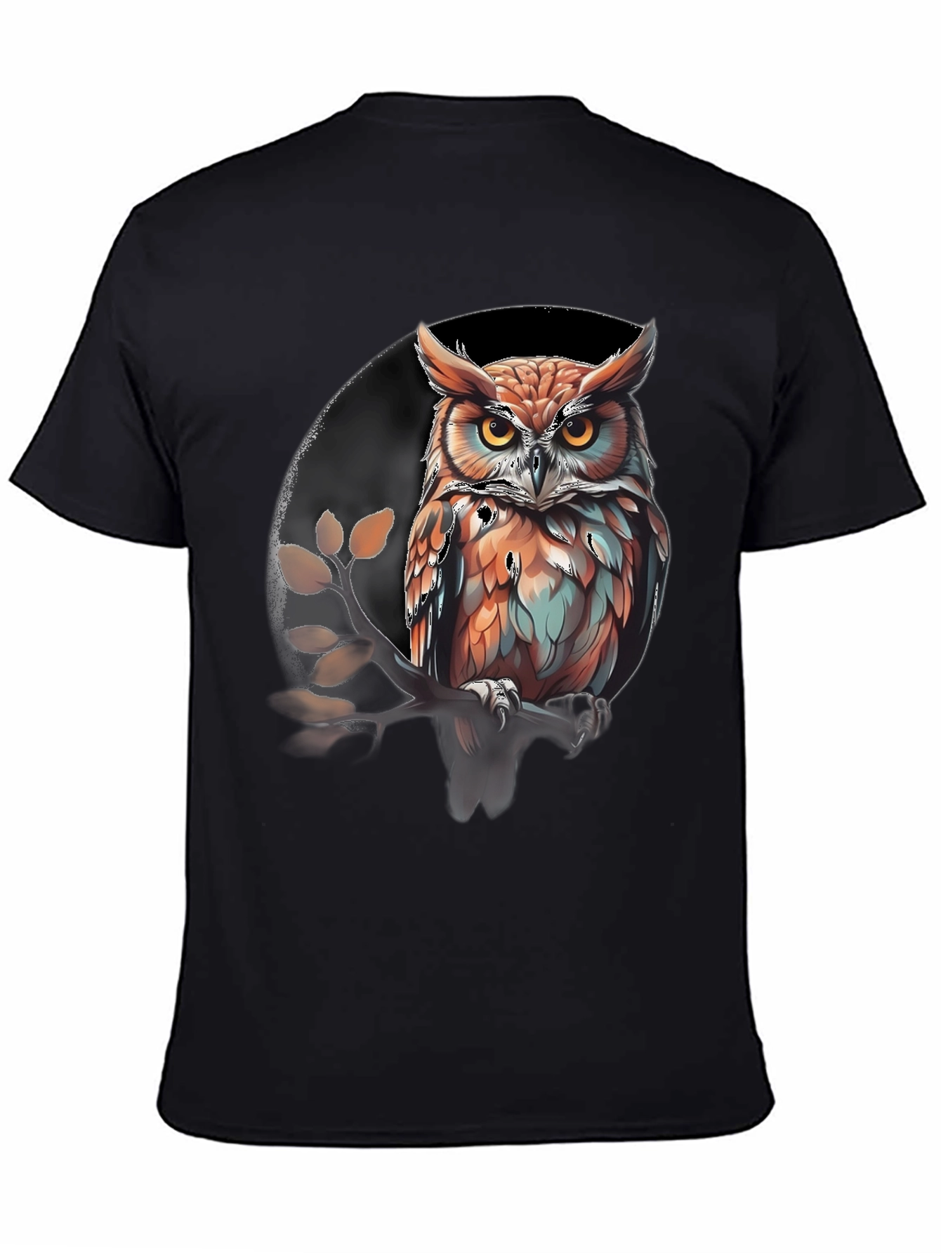 Black Owl Graphic Print Tee - Stylish Men's T-Shirt view 4