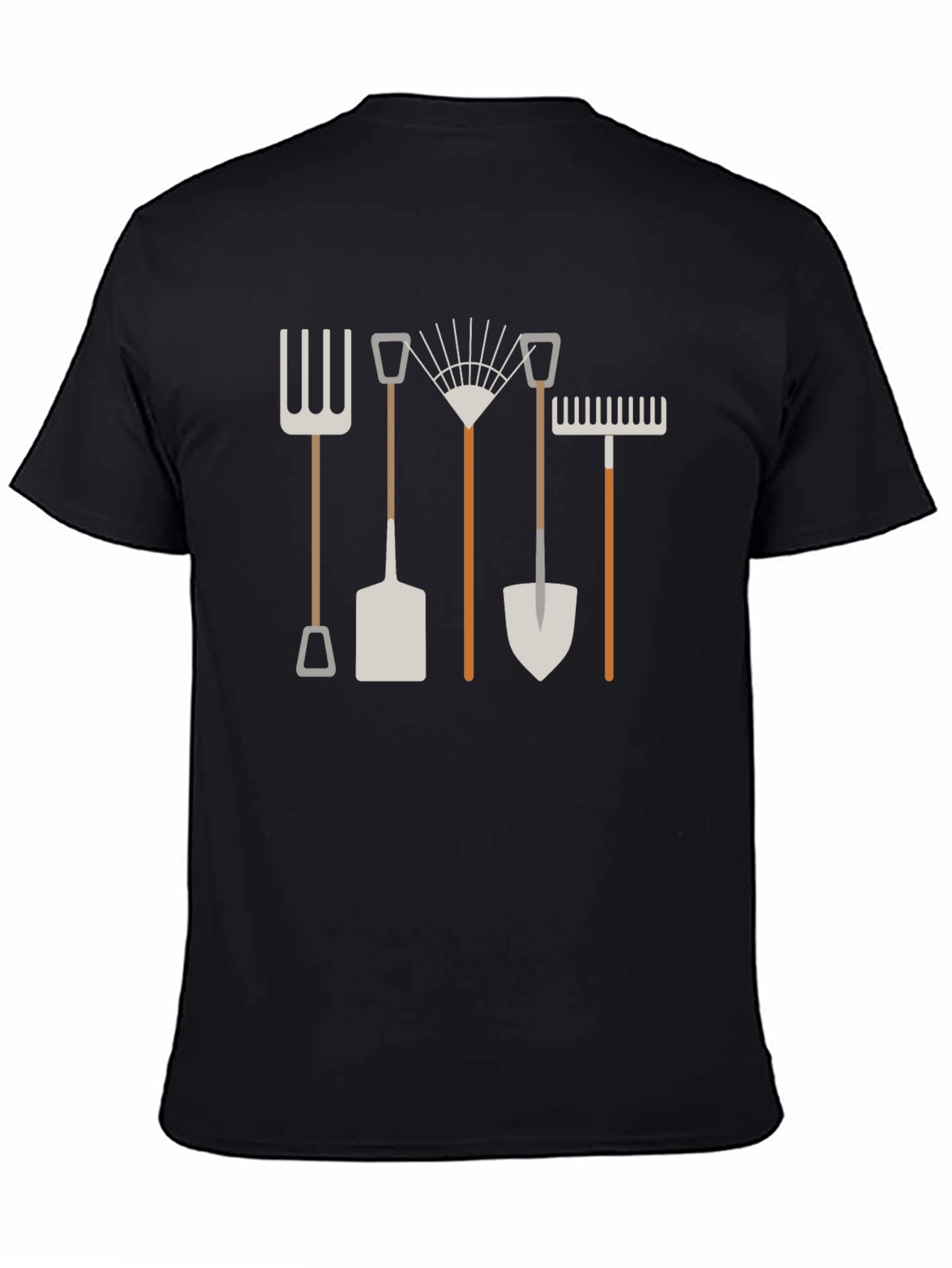 Black Gardening Tools Graphic T-Shirt - Black view 4