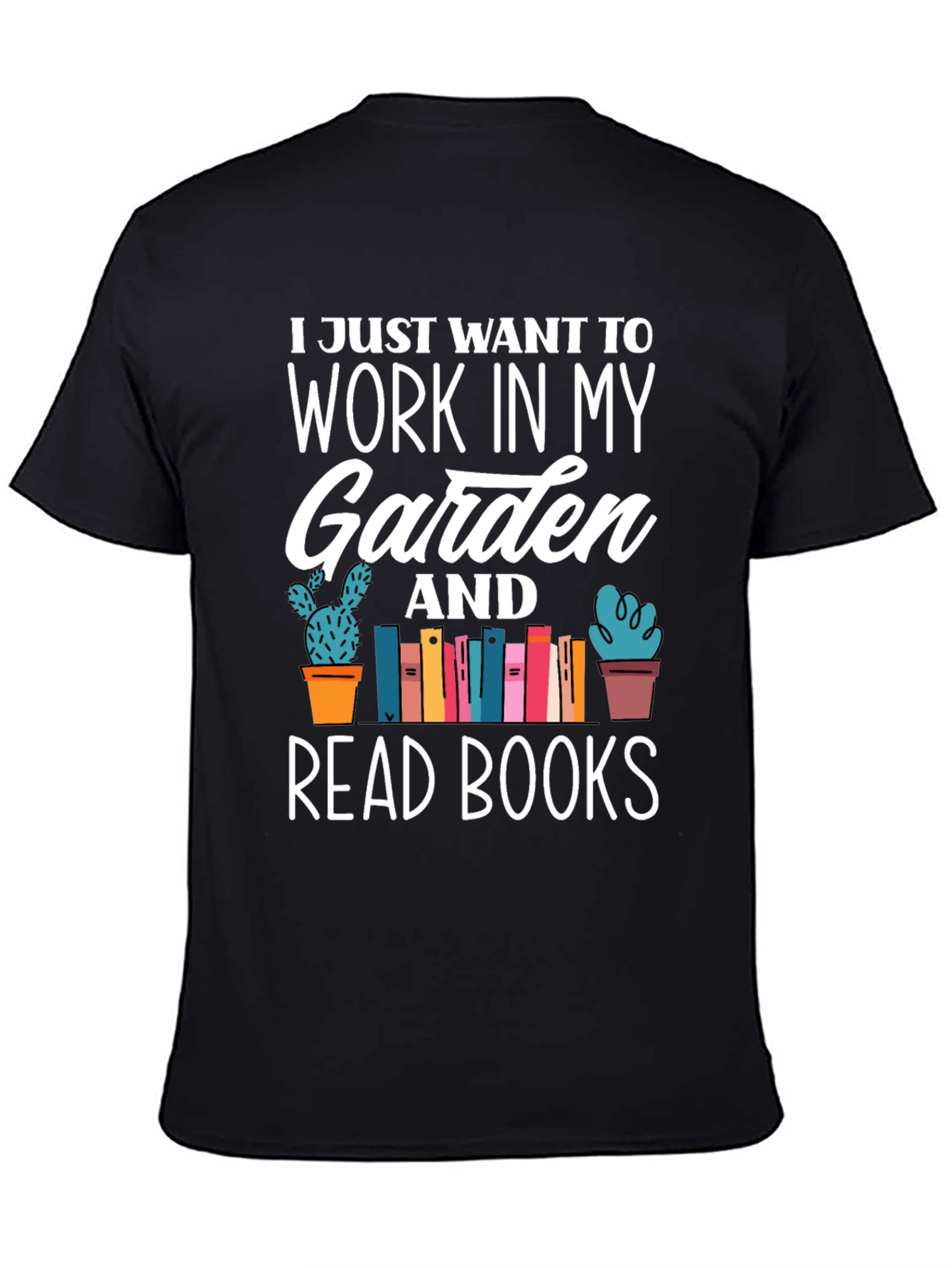 Black Gardening & Reading T-Shirt - Work In My Garden view 4