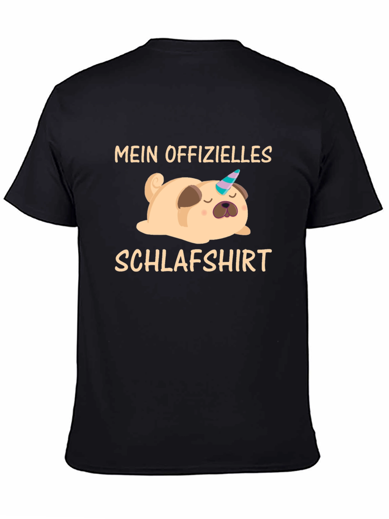 Black Mein Offizielles Schlafshirt - Sleeping Pug Unicorn T-Shirt view 4