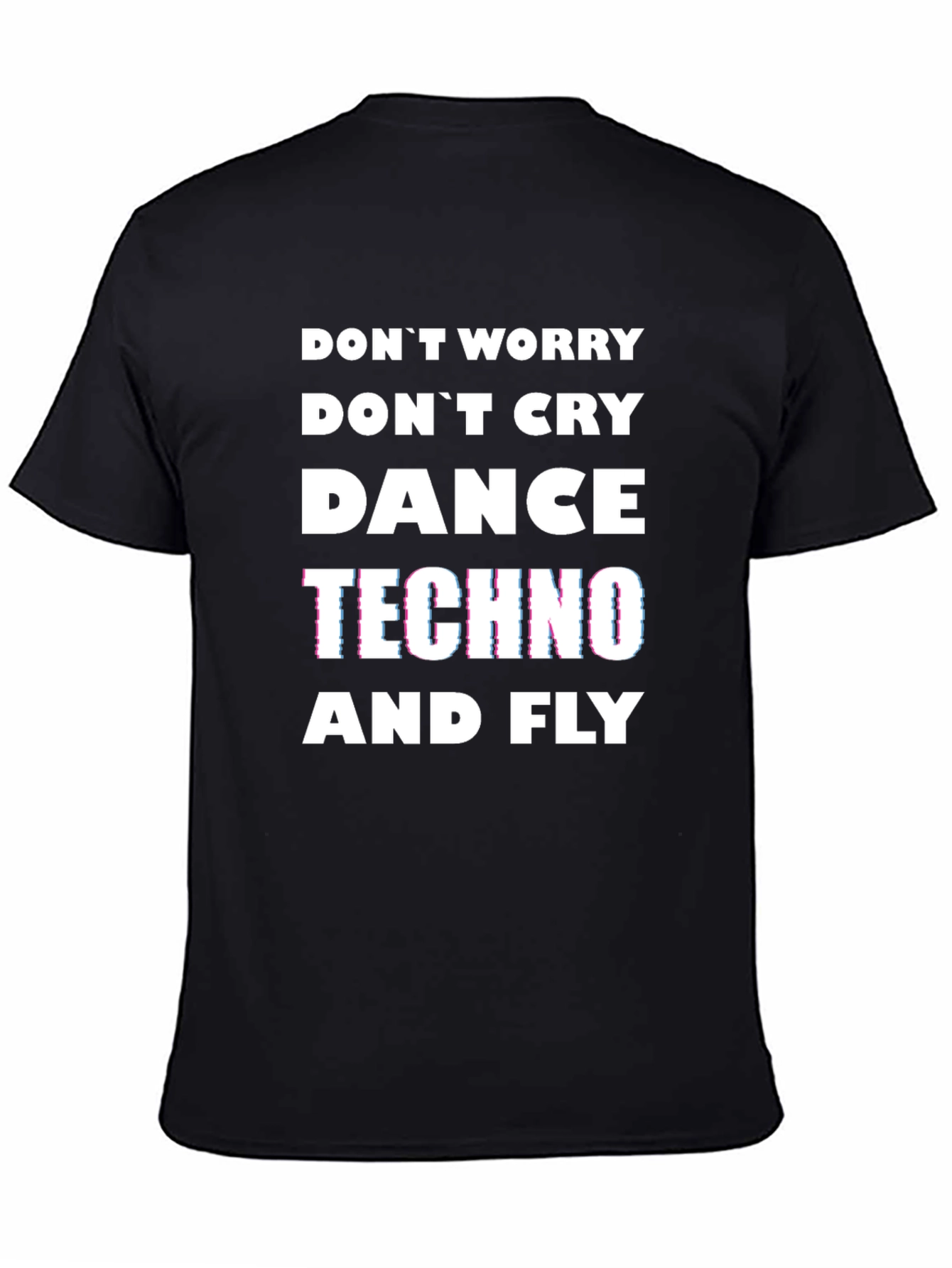 Black Dance Techno & Fly Graphic Tee - Black Cotton T-Shirt view 4