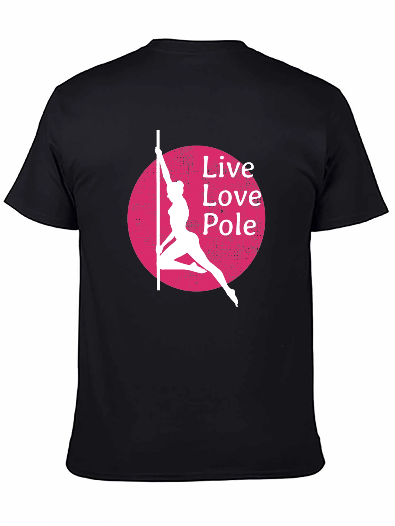 Black Live Love Pole T-Shirt - Black Cotton Blend view 4