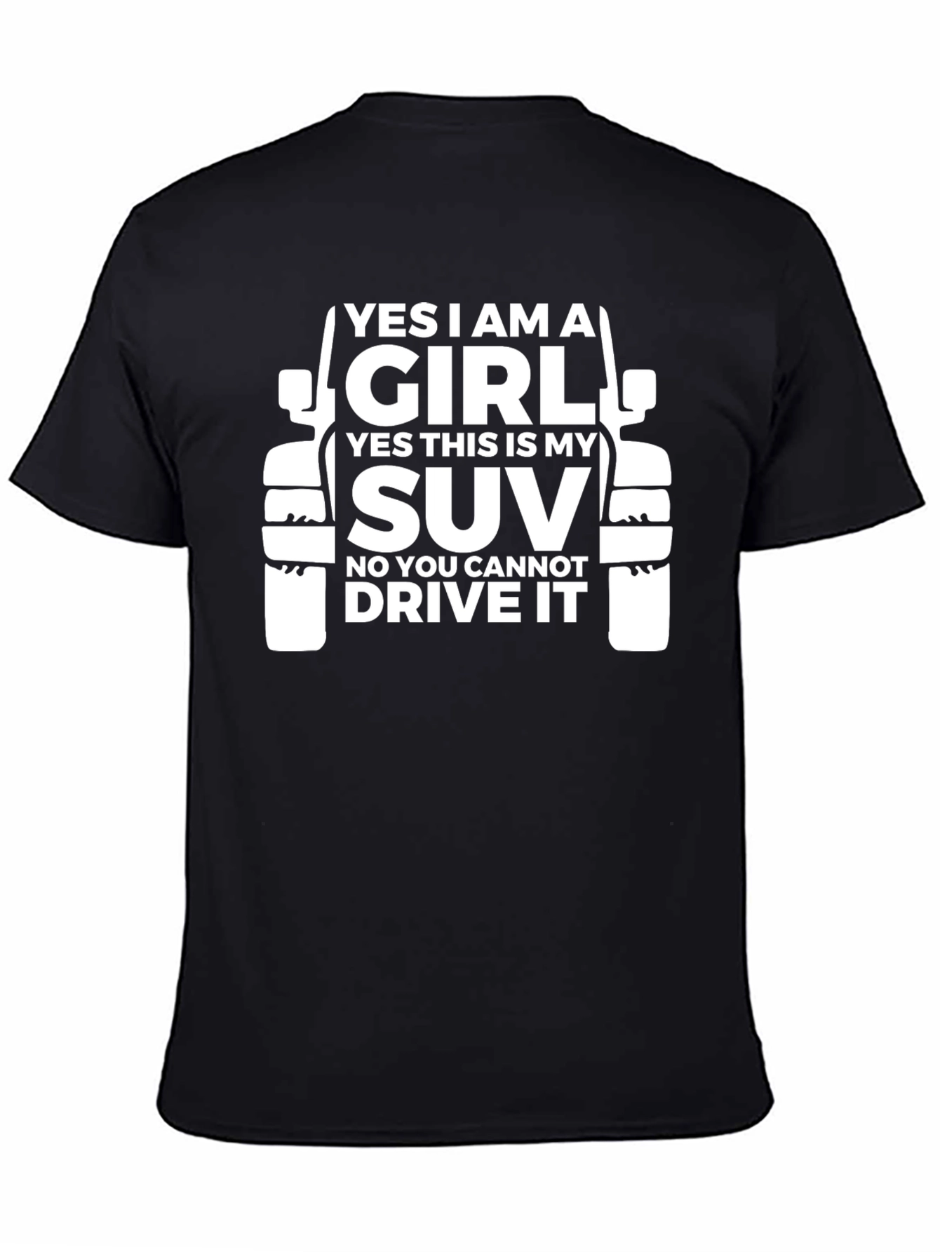Black Girl SUV T-Shirt - "Yes I Am A Girl" view 4