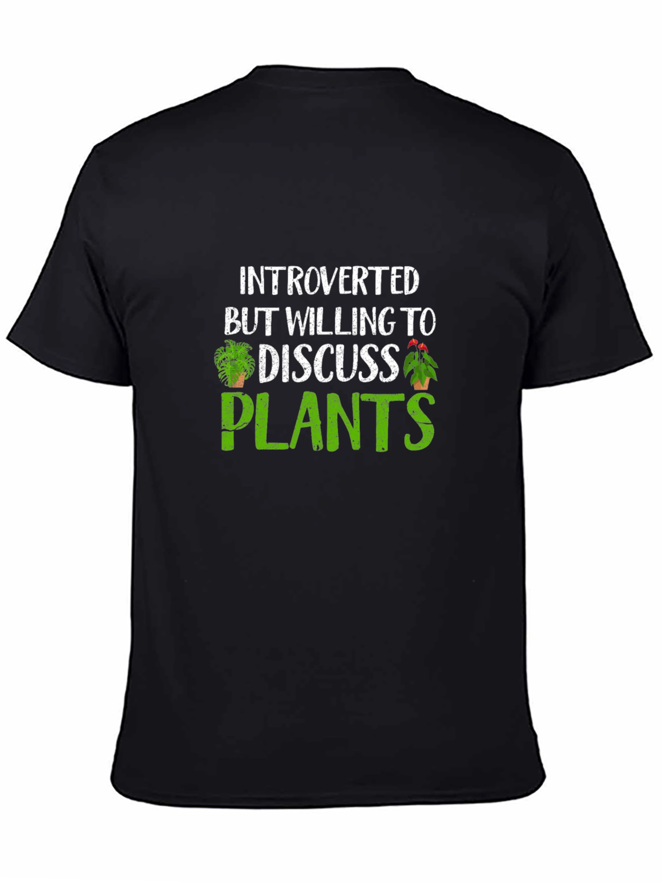 Black Introverted Plants T-Shirt view 4