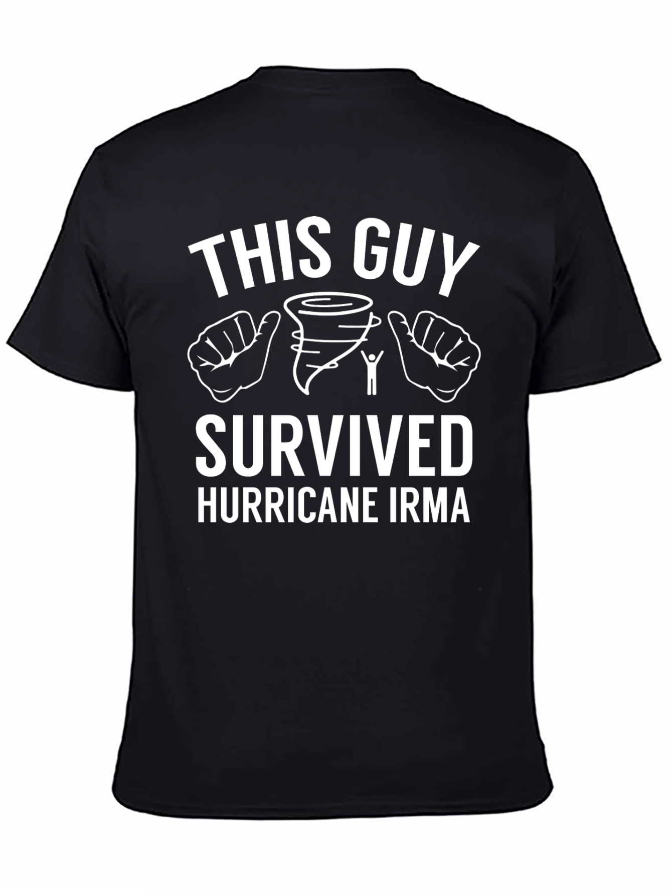 Black Hurricane Irma Survivor T-Shirt view 4