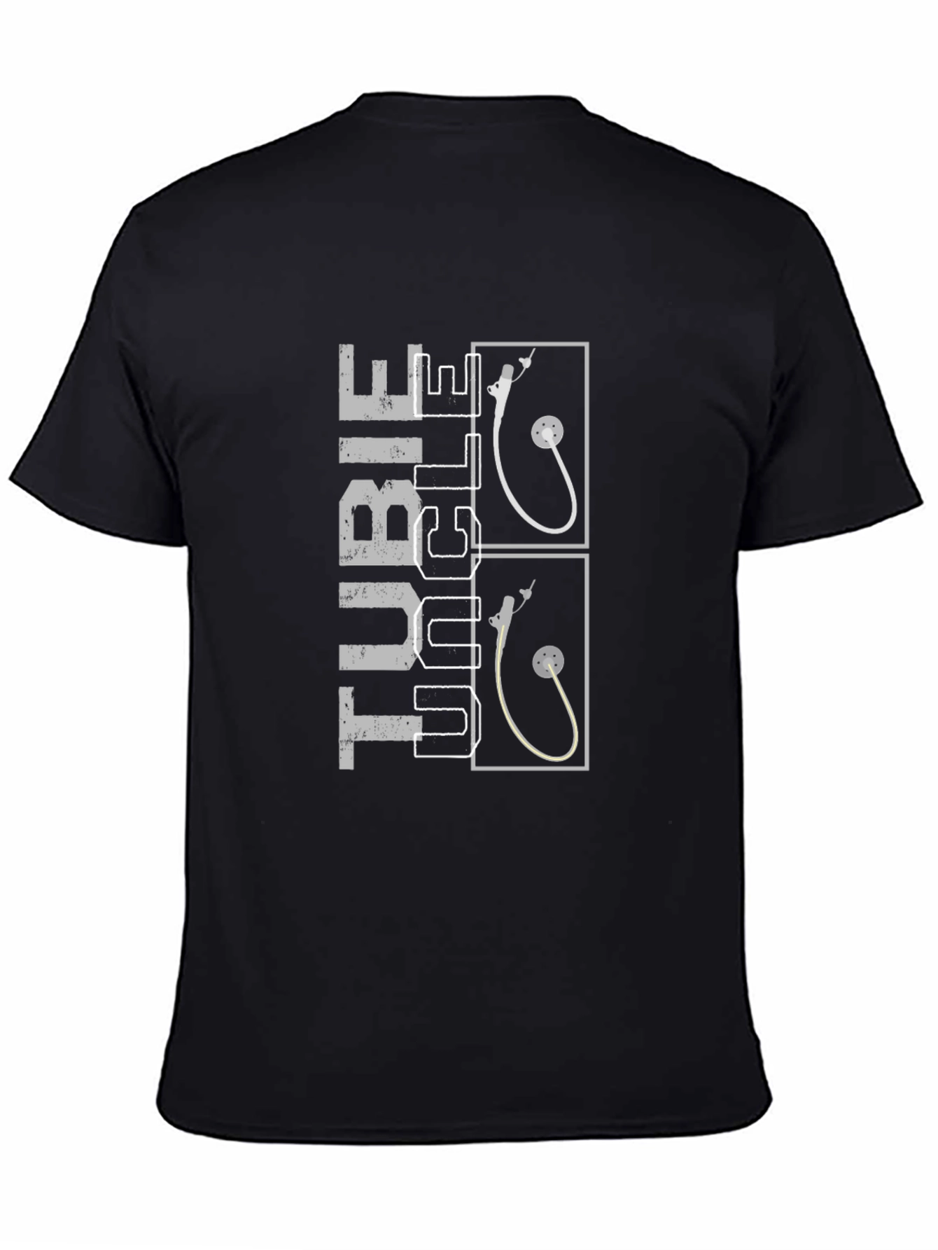 Black Funny Tubicle T-Shirt - Medical Humor view 4