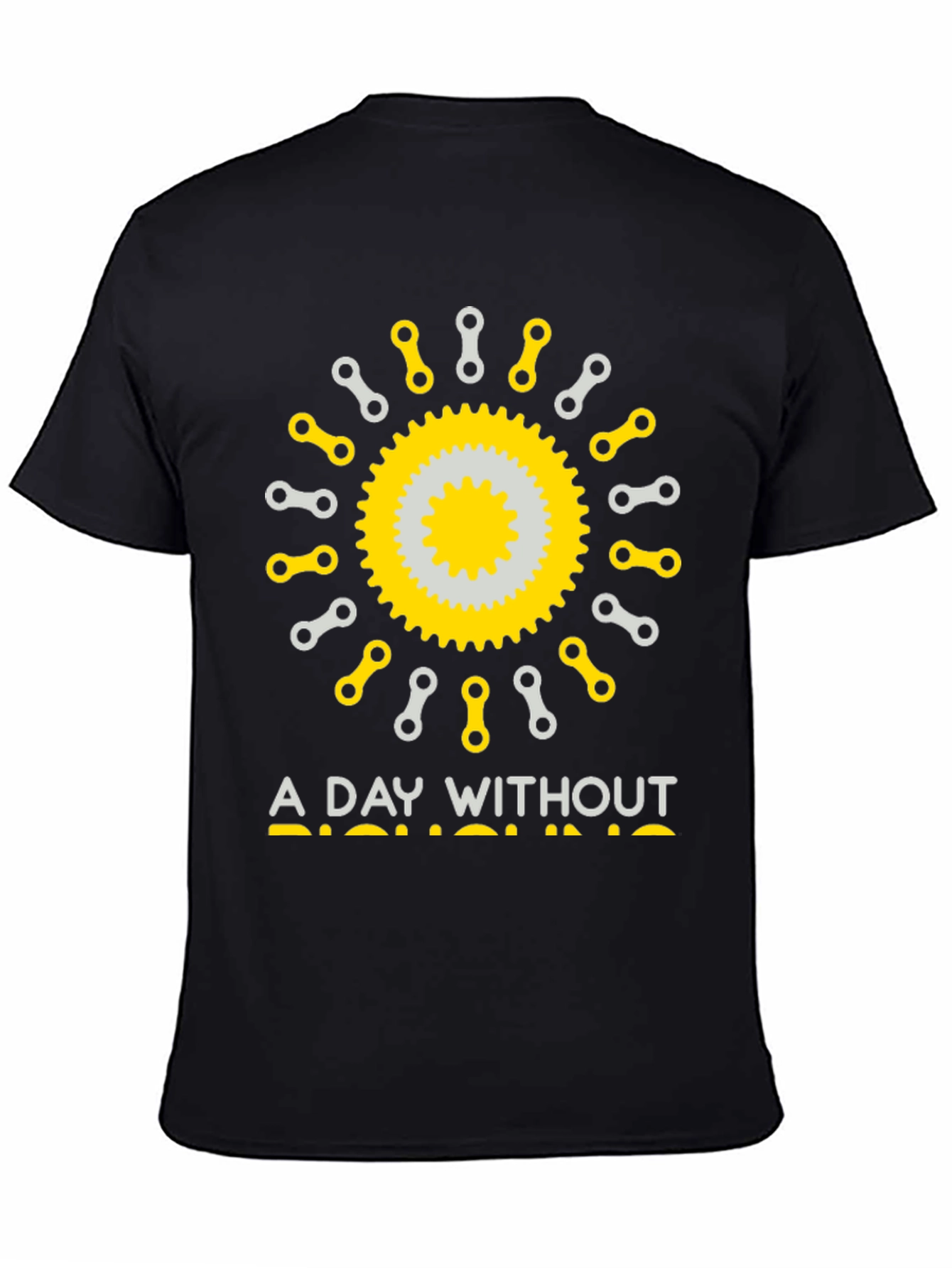 Black A Day Without Biking T-Shirt view 4