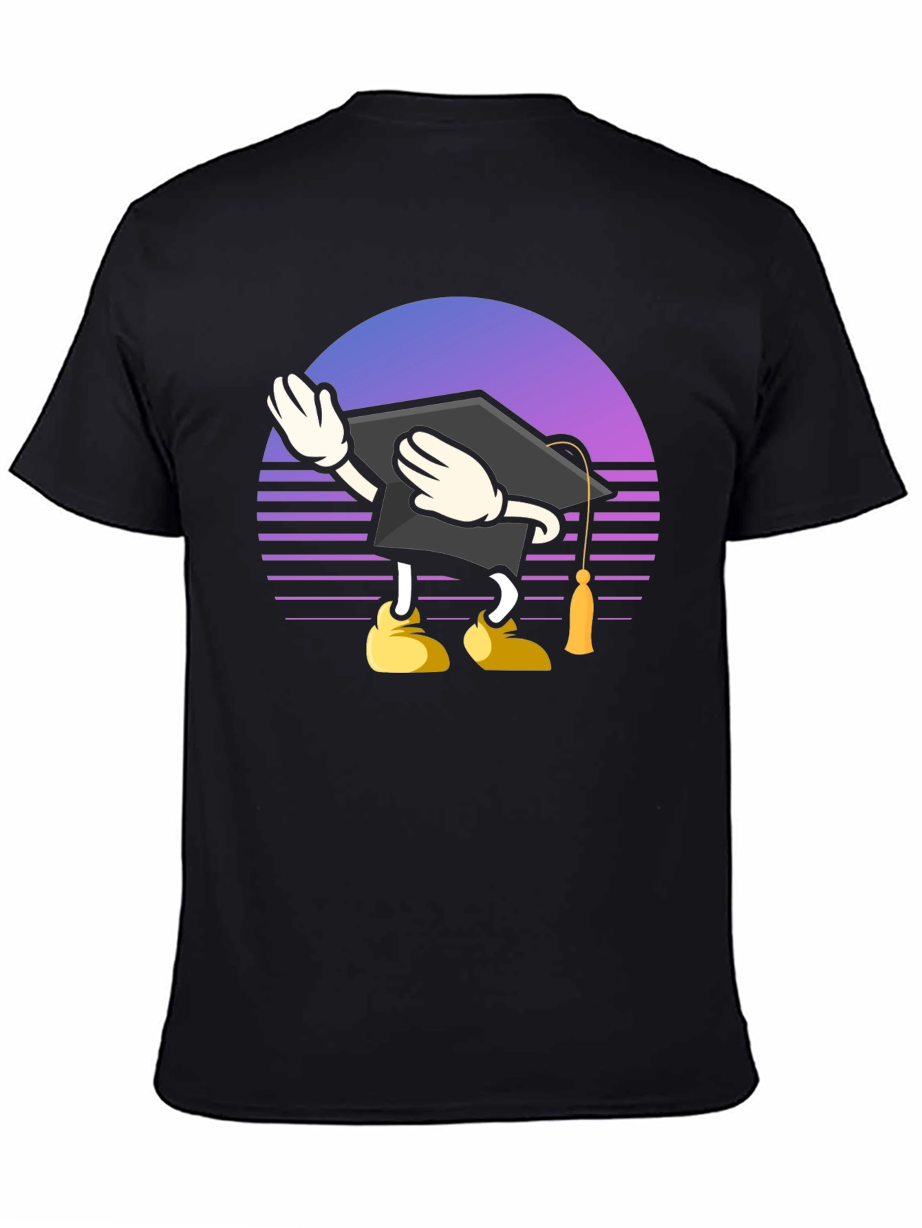 Black Graduation Dabbing T-Shirt - Retro Style view 4