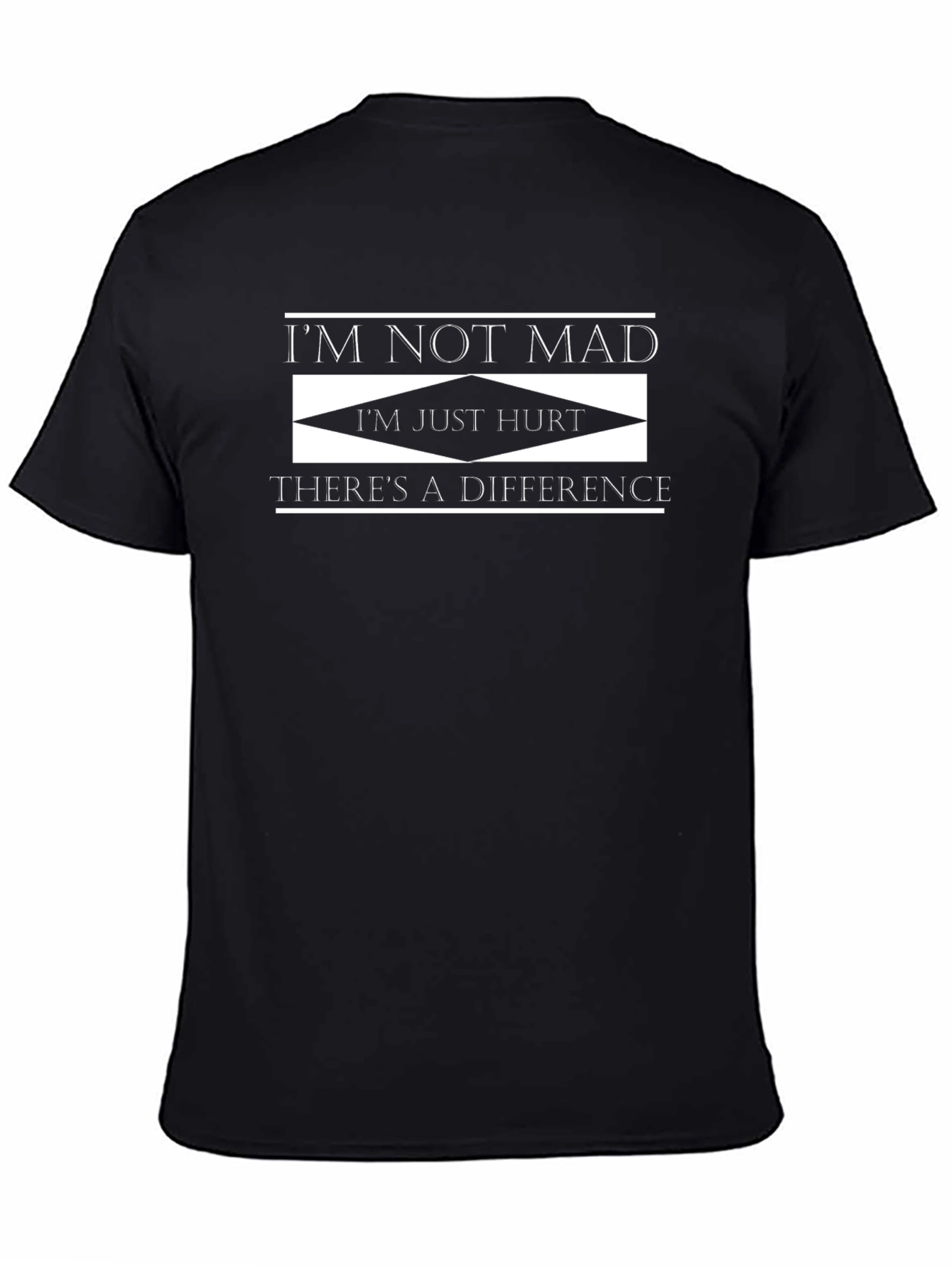 Black I'm Not Mad Just Hurt Black Graphic T-Shirt view 4