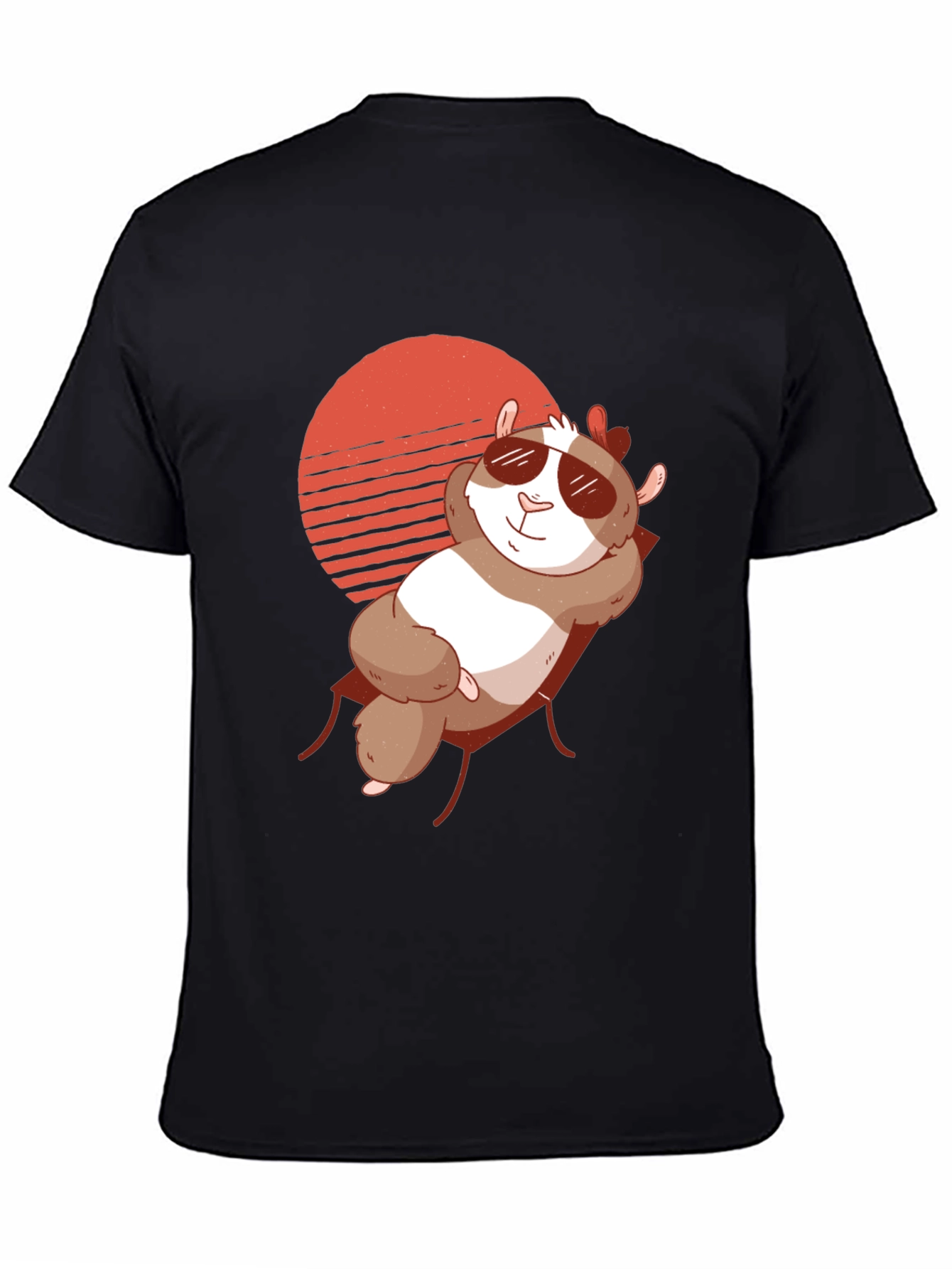 Black Relaxed Hamster T-Shirt - Chill Summer Vibes view 4