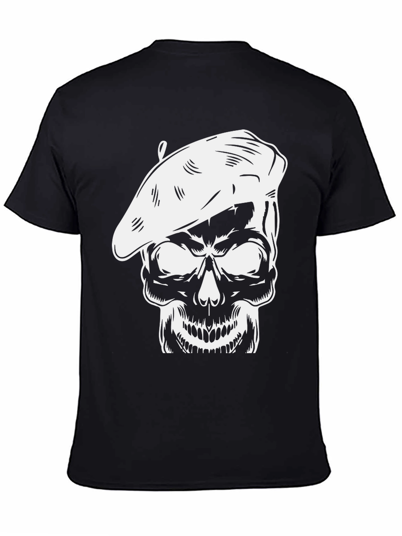 Black Skull Artist T-Shirt - Unique Graphic Tee view 4