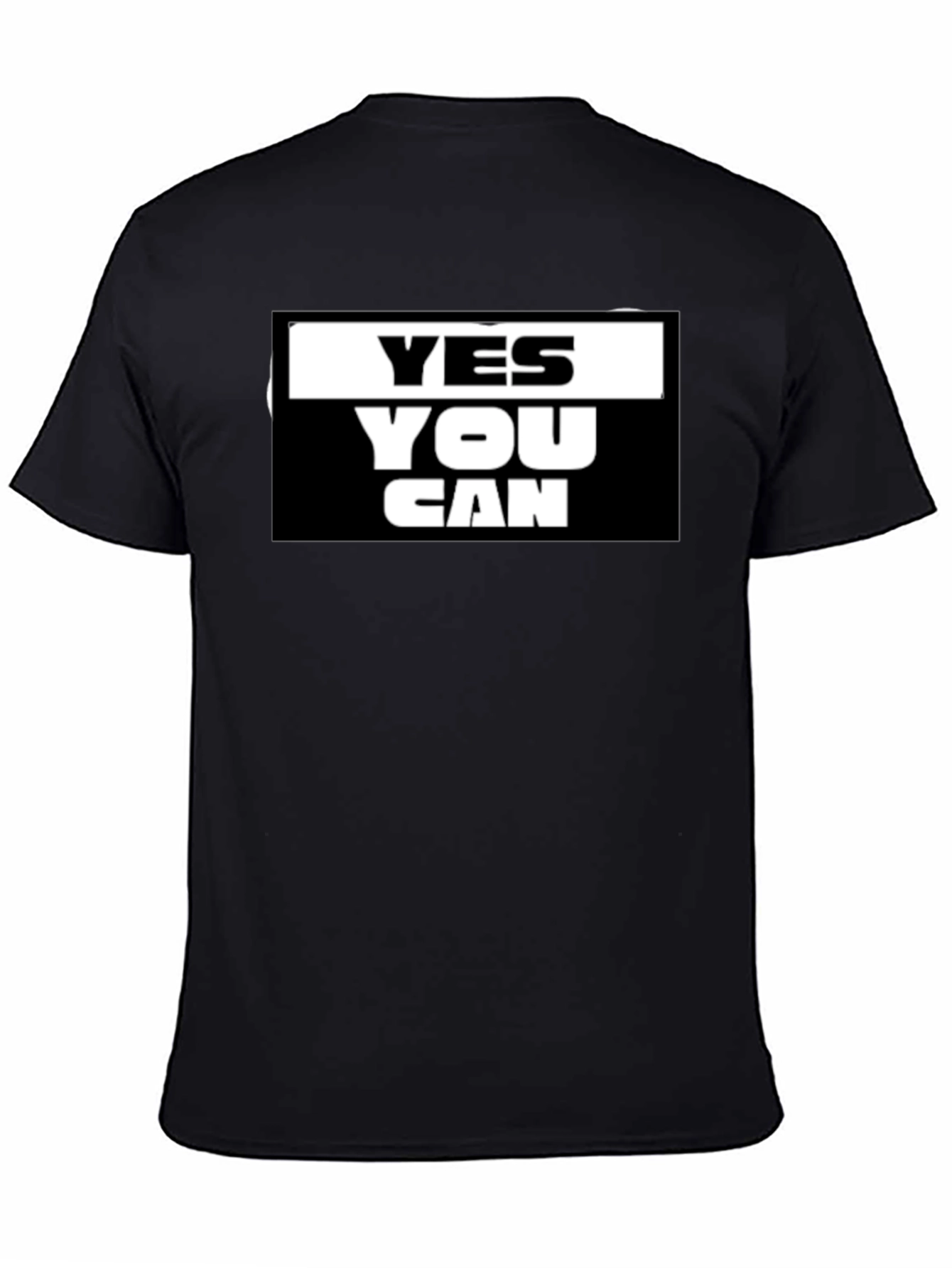 Black Motivational Yes You Can Graphic Tee - Black view 4