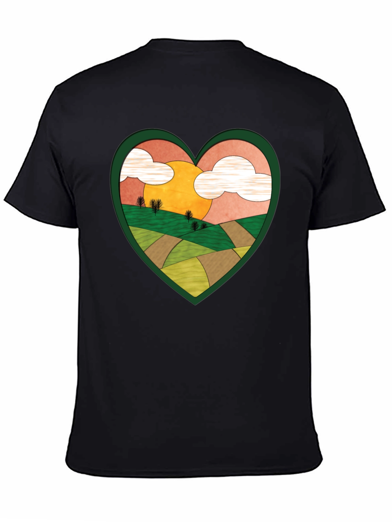 Black Heart Landscape Graphic Tee - Nature Lover Shirt view 4
