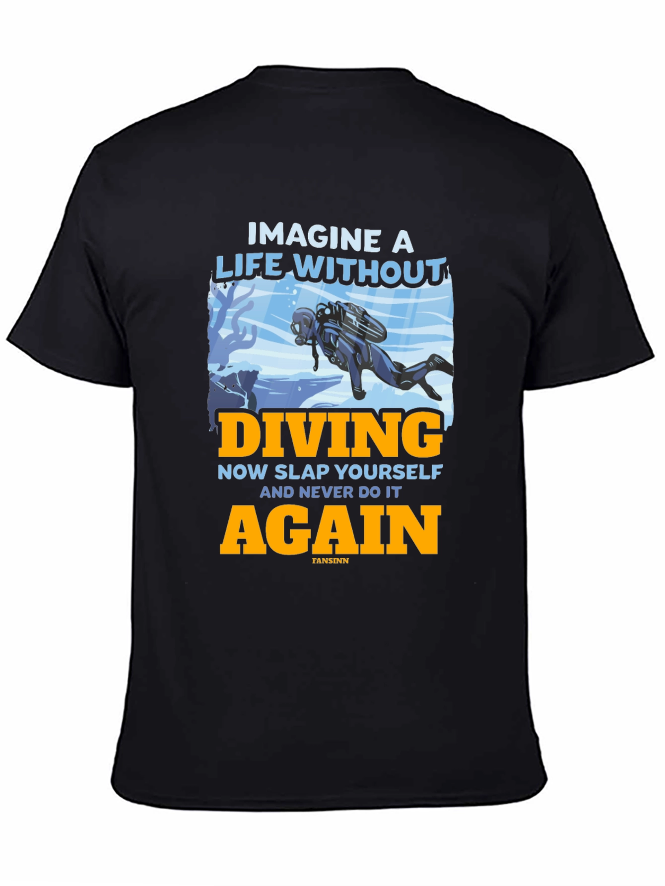 Black Diving T-Shirt - Imagine a Life Without Diving view 4