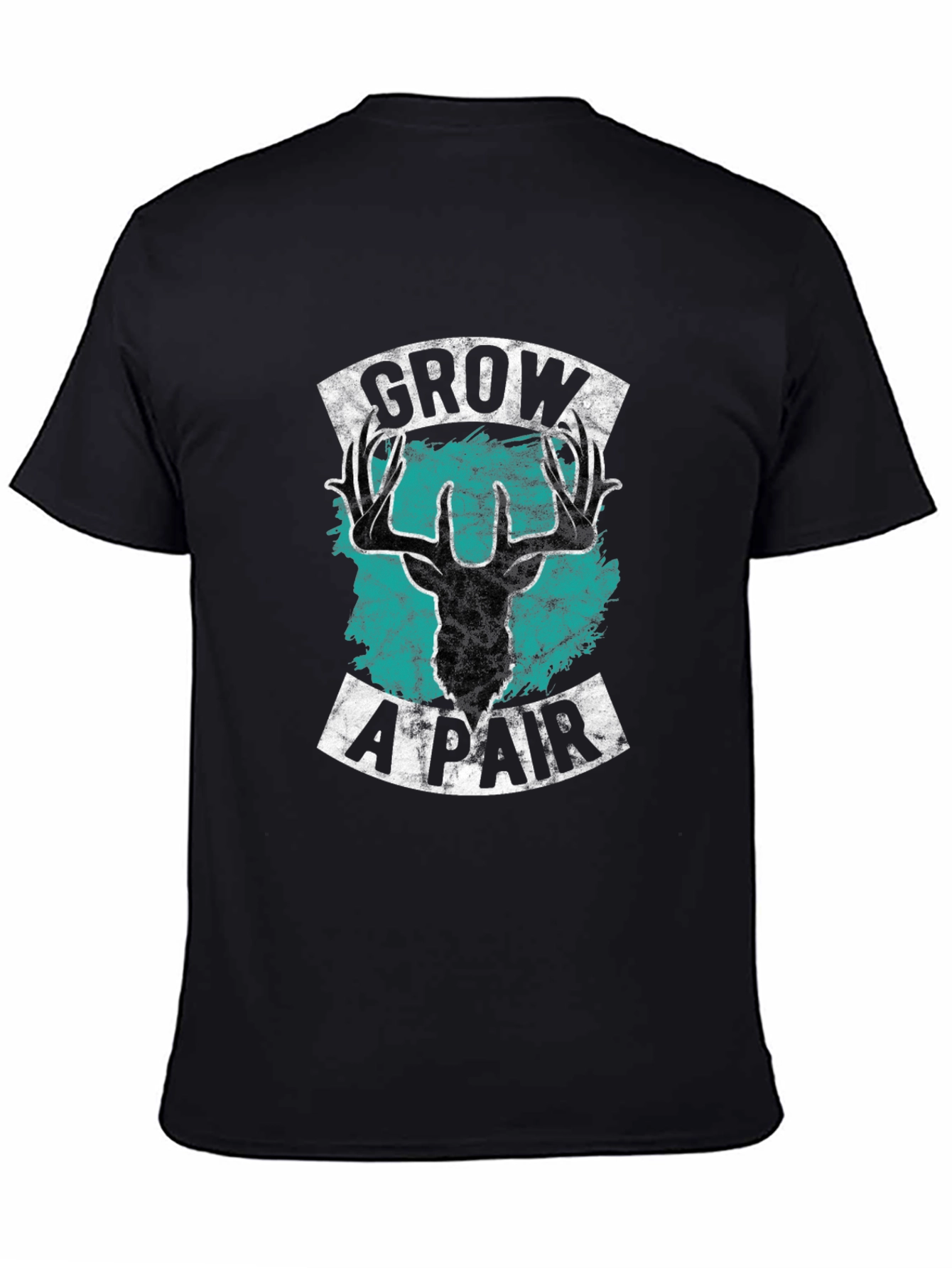 Black Grow A Pair Deer Graphic Tee - Bold Statement Shirt view 4