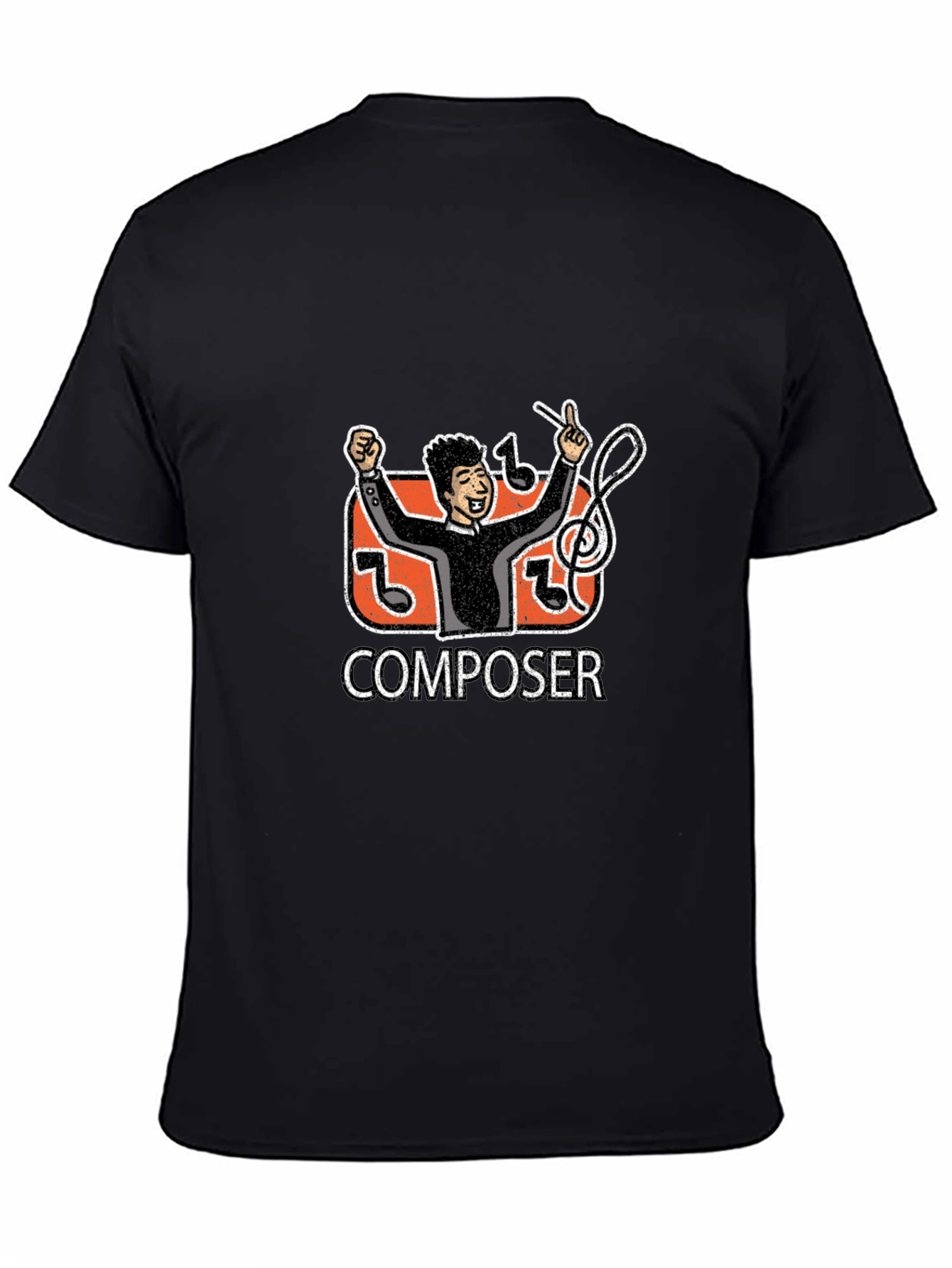 Black Composer Graphic Tee - Black Casual T-Shirt view 4