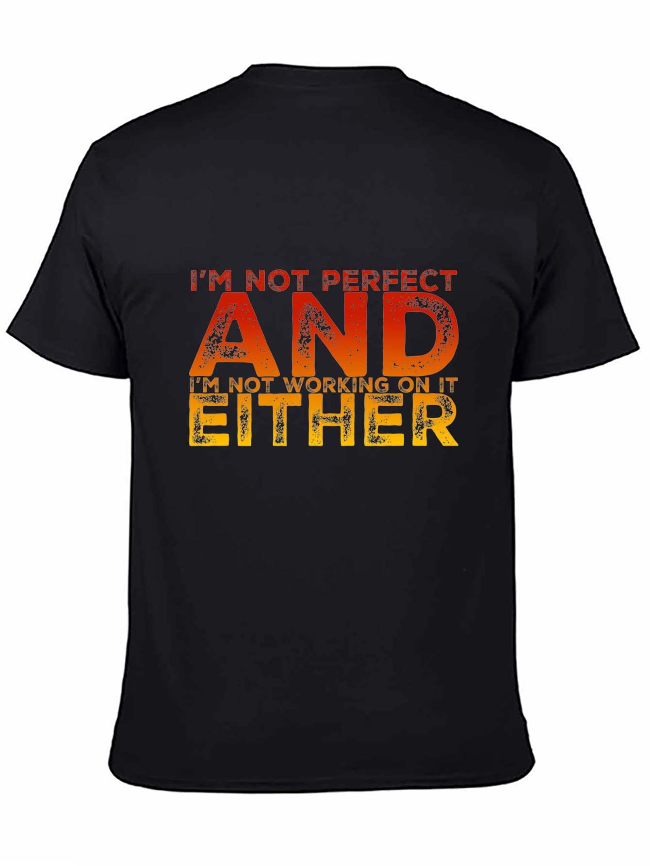 Black Funny 'I'm Not Perfect' Graphic T-Shirt view 4