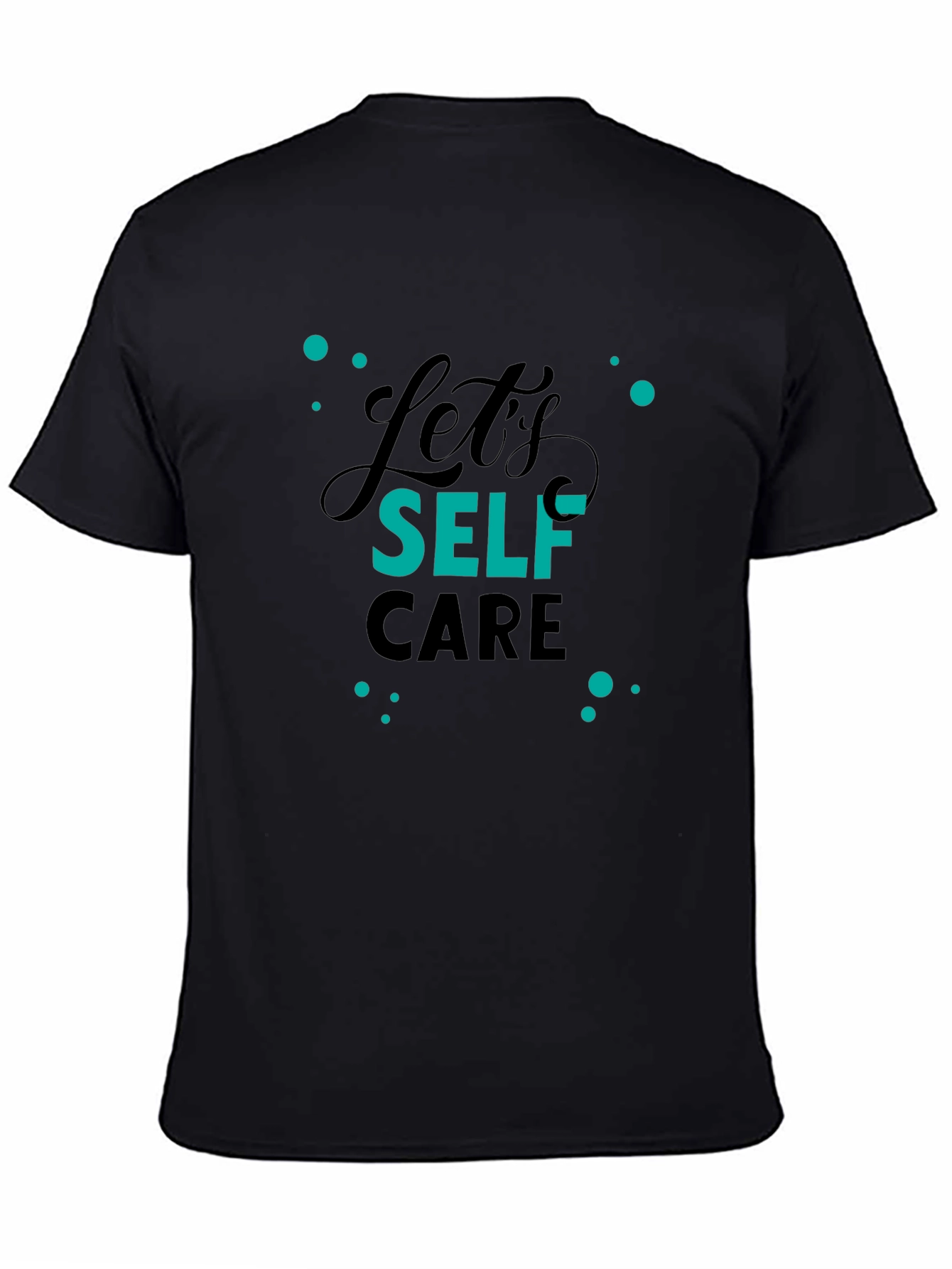 Black Self Care Black T-Shirt - Trendy Graphic Tee view 4