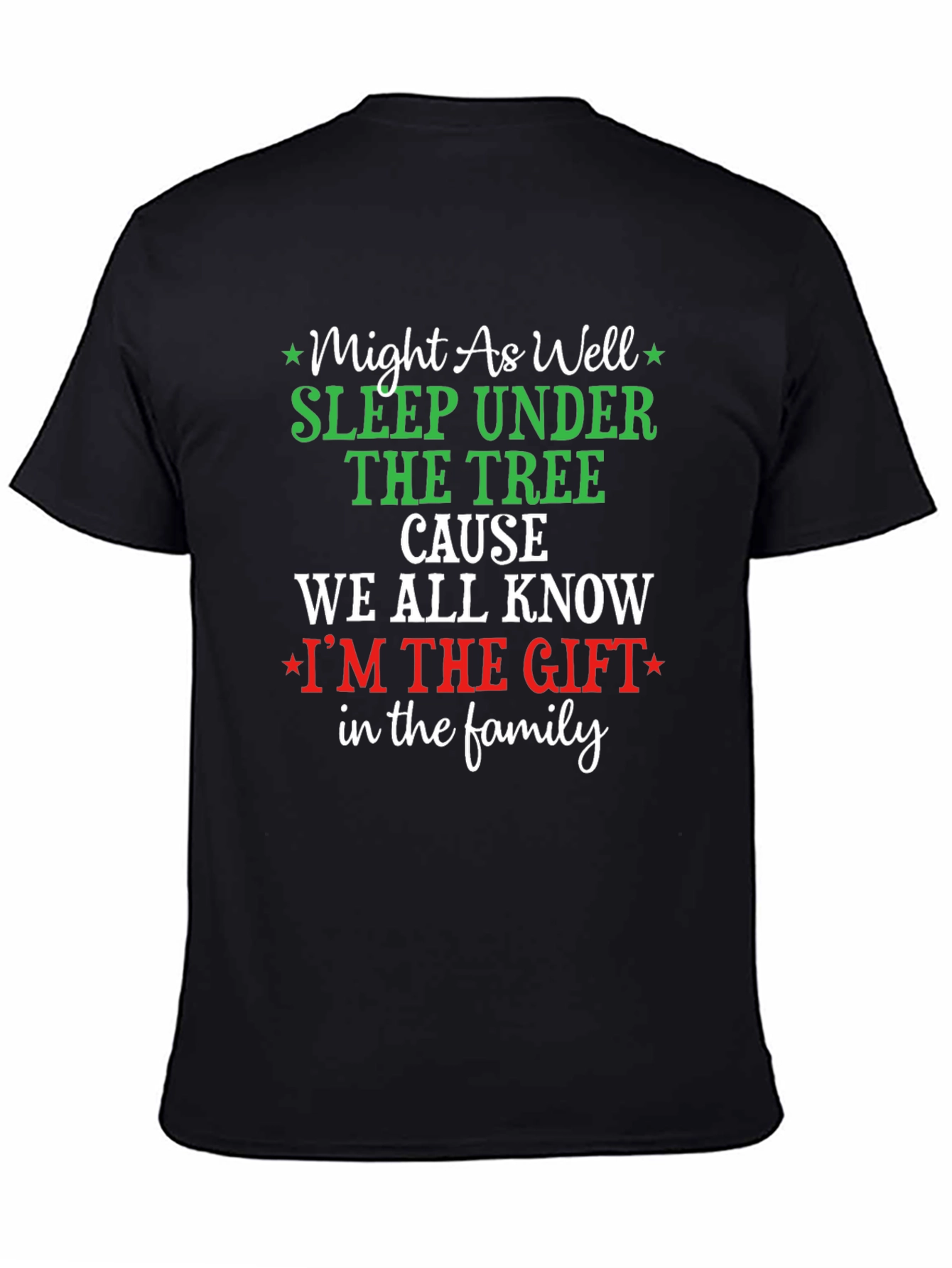 Black Funny Christmas Gift T-Shirt view 4