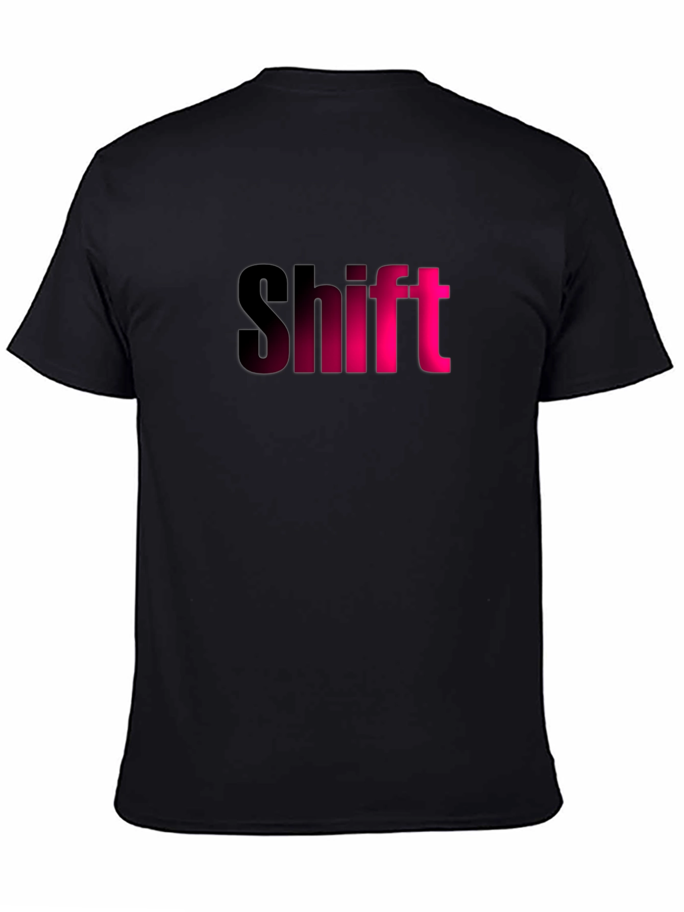 Black Shift Graphic T-Shirt - Black Tee with Pink Lettering view 4