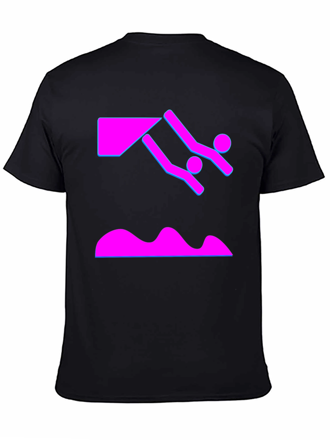 Black Neon Dive T-Shirt - Black Graphic Tee view 4
