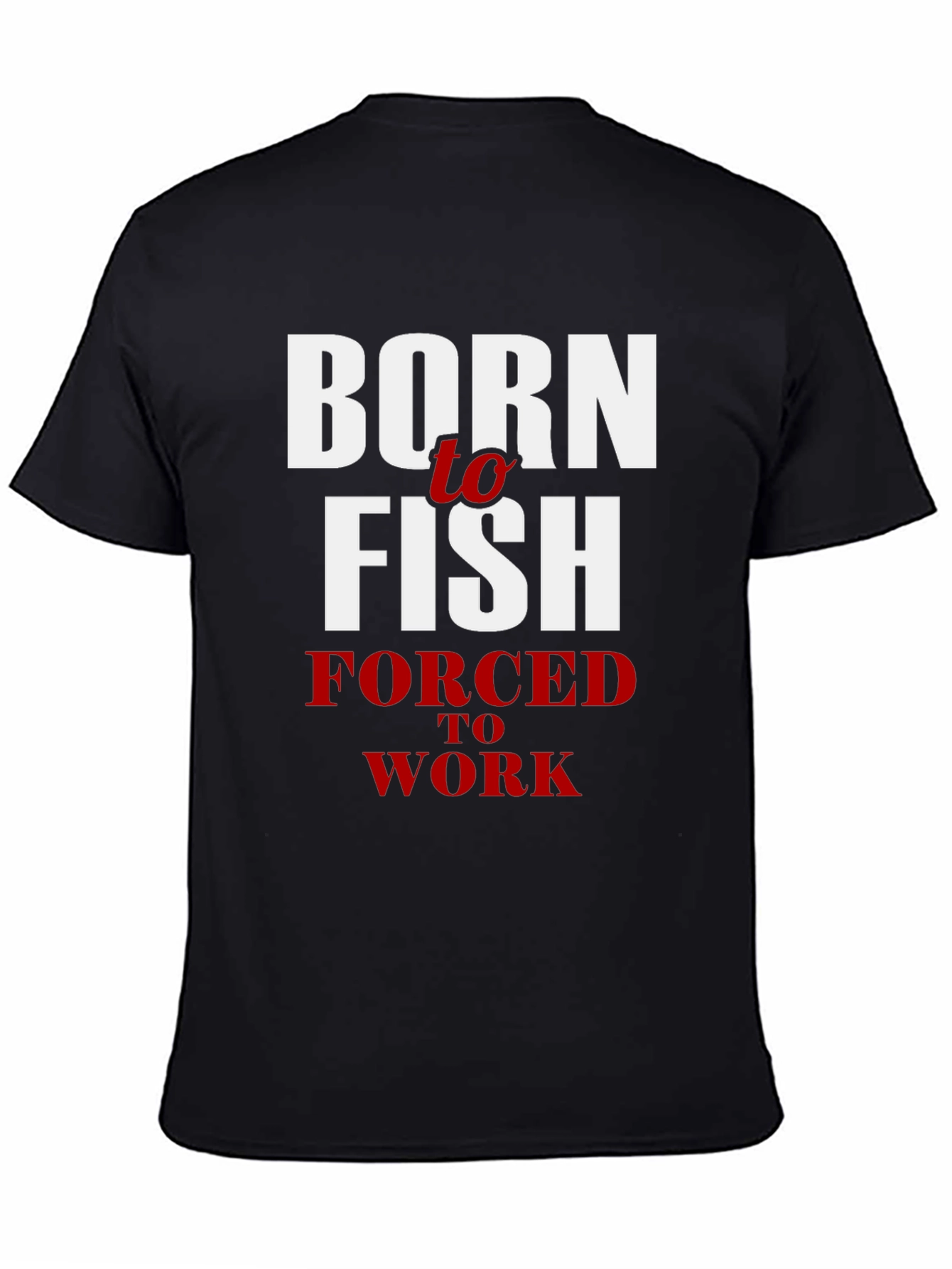 Black Born to Fish Men's Graphic T-Shirt - Fishing Lover Tee view 4