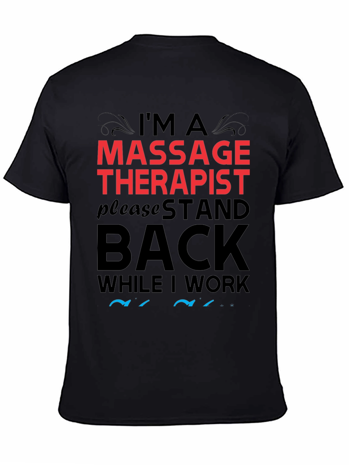 Black Massage Therapist Novelty T-Shirt view 4