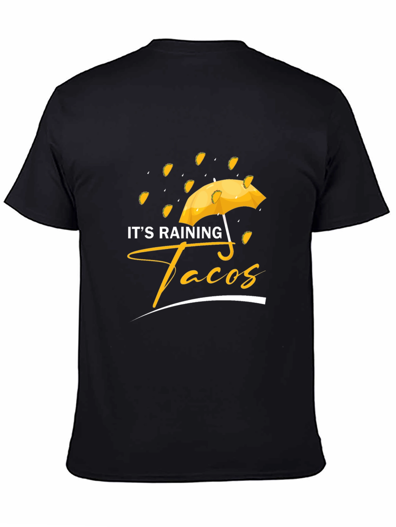 Black It's Raining Tacos Black Graphic T-Shirt view 4