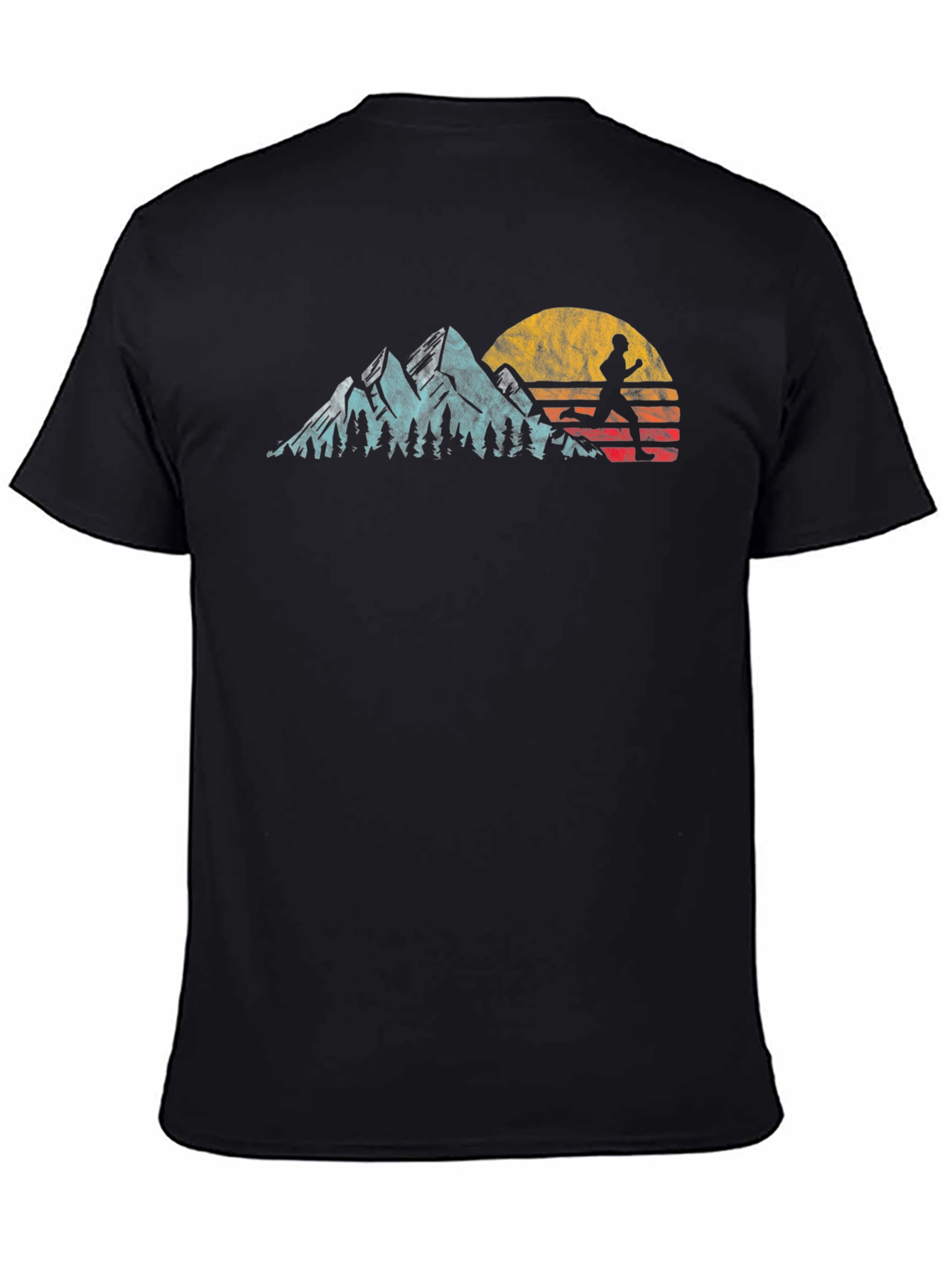 Black Runner Mountain Sunset Graphic Tee view 4