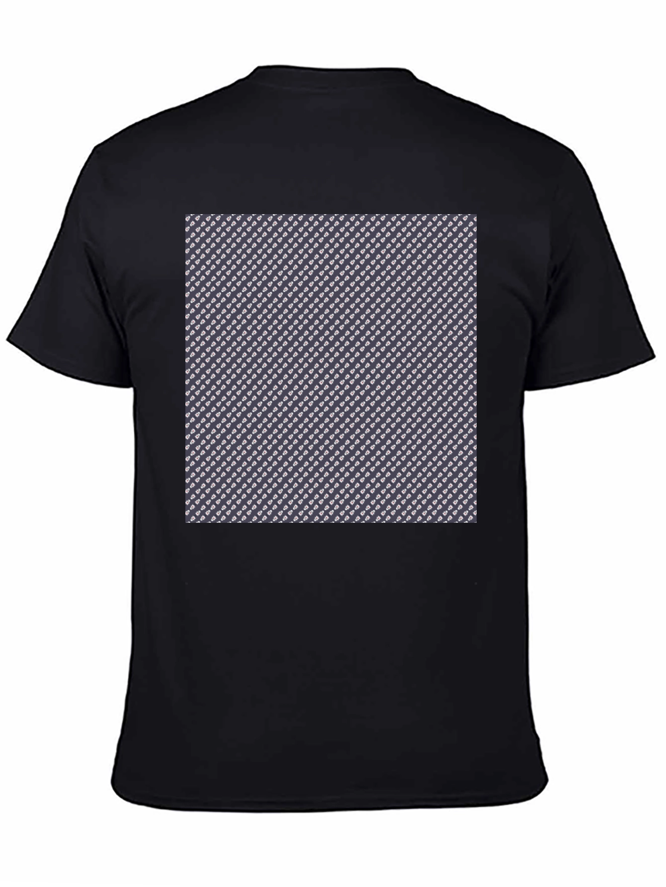 Black Patterned Print Crew Neck T-Shirt view 4