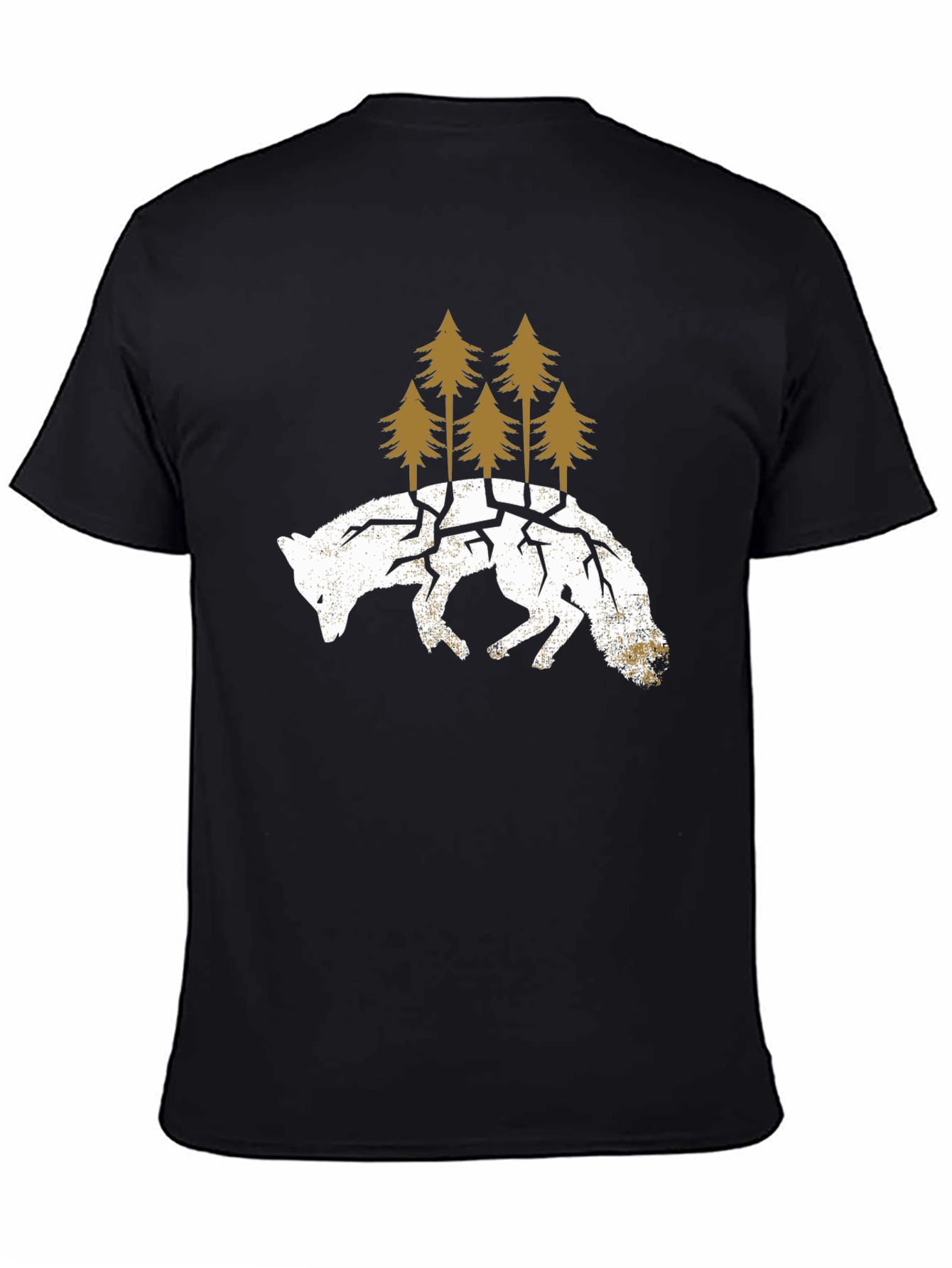Wolf & Forest Graphic Tee - Unisex Black T-Shirt - 4