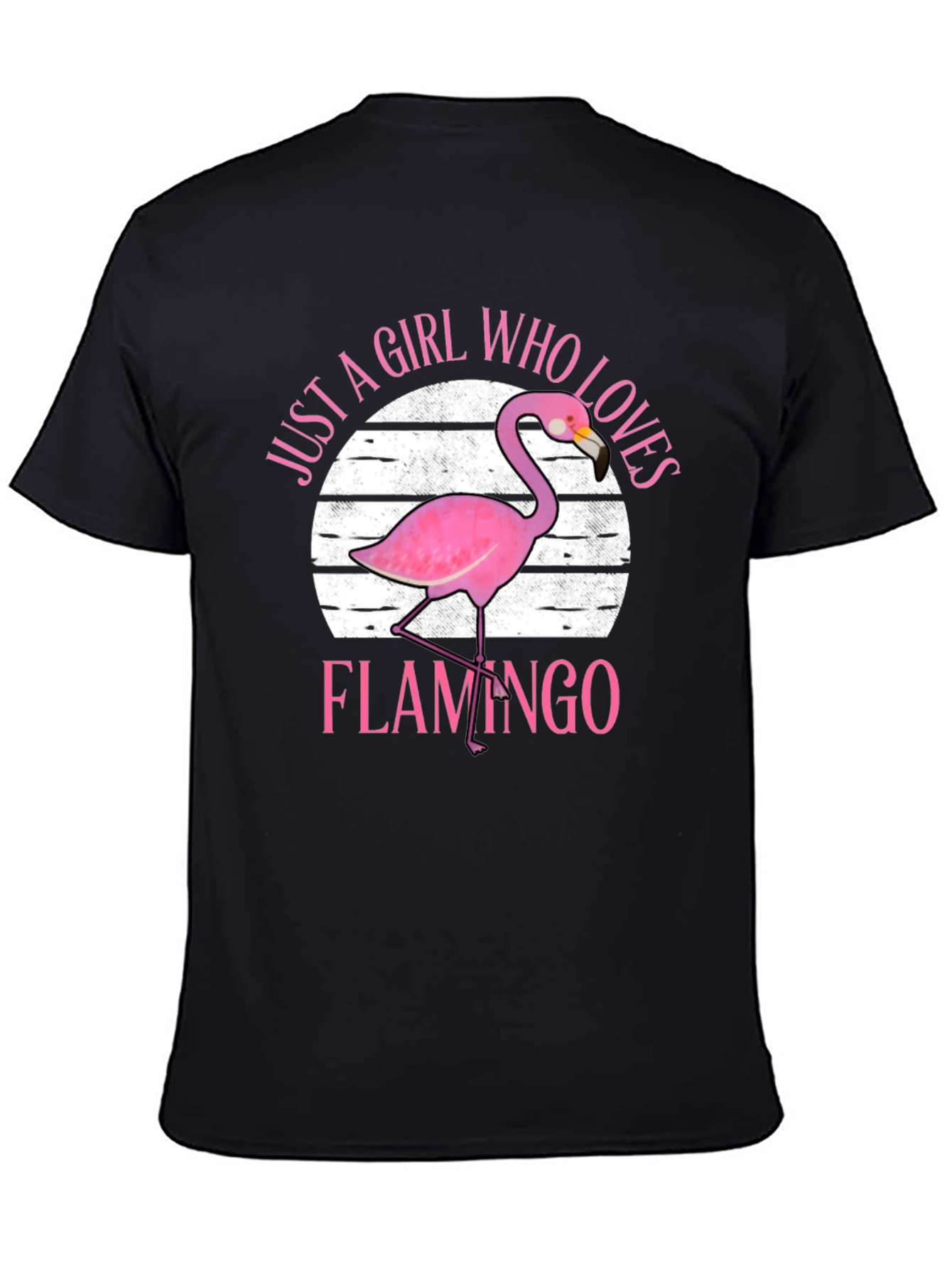 Black Girl Who Loves Flamingos T-Shirt view 4